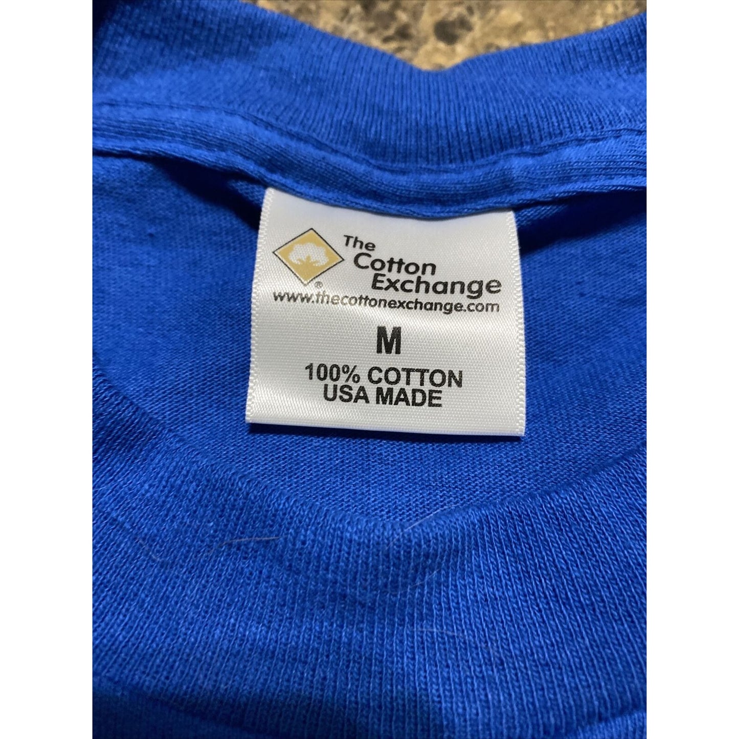 The Cotton Exchange Men’s Medium Plain Solid Blue Cotton T-shirt