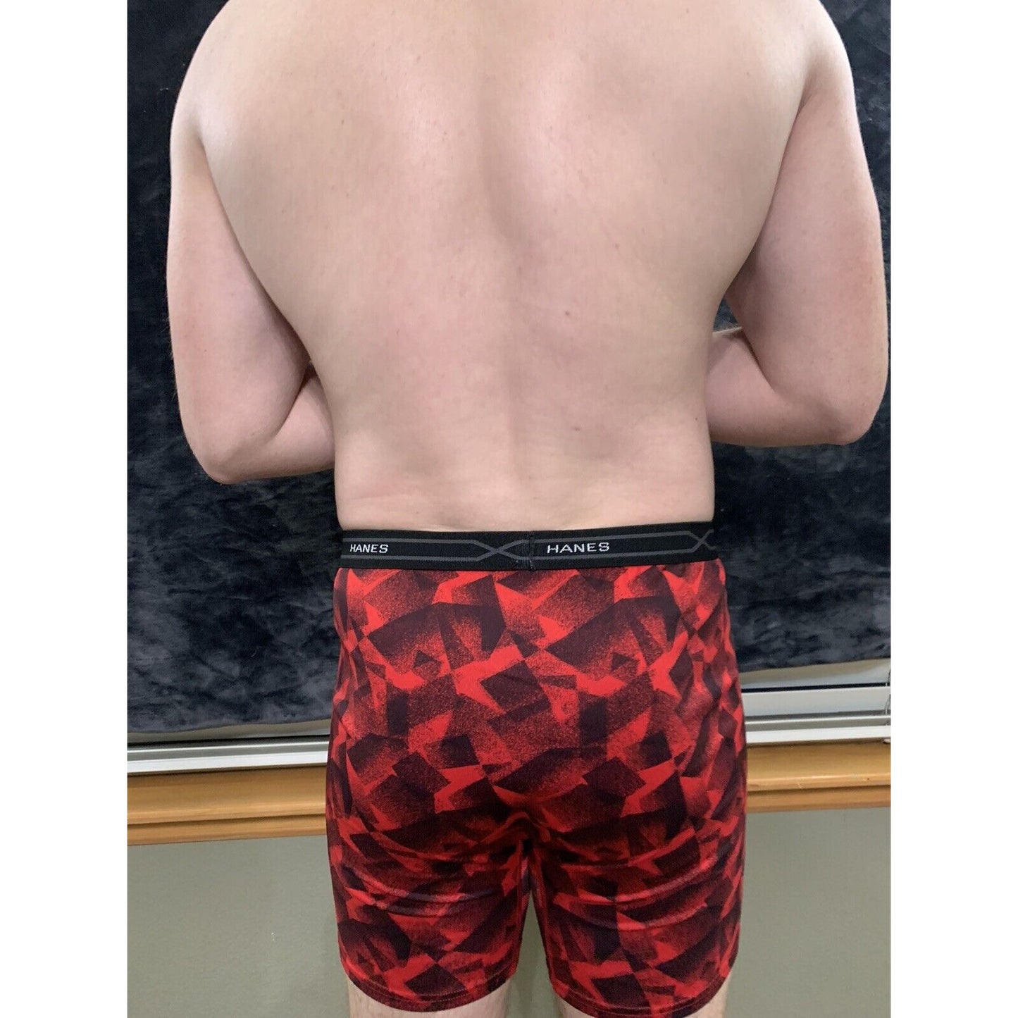 Hanes Men's X-Temp Comfort Cool Boxer Briefs, Red/Black Moisture Wicking Large