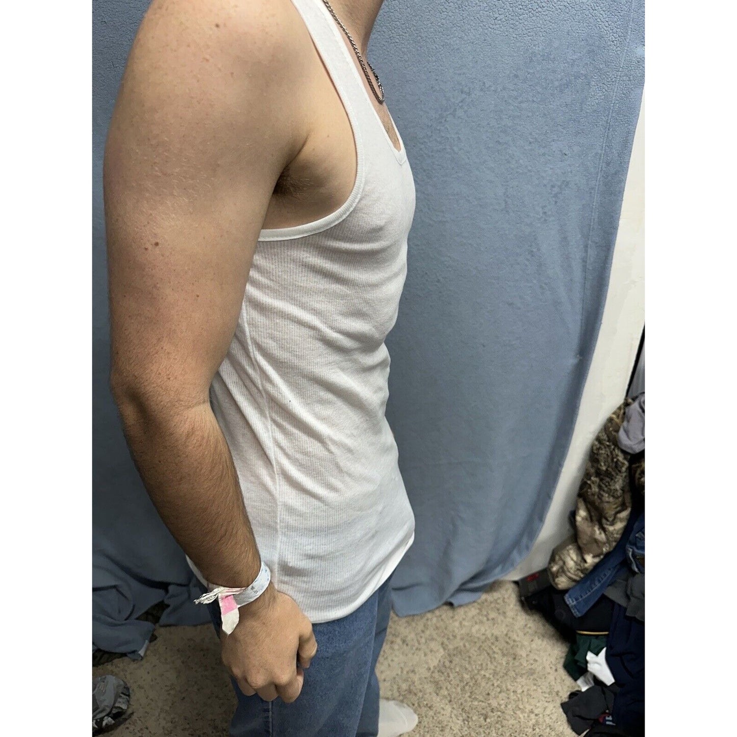 Men’s Perry Ellis Portfolio Large Tank Top Muscle Shirt White