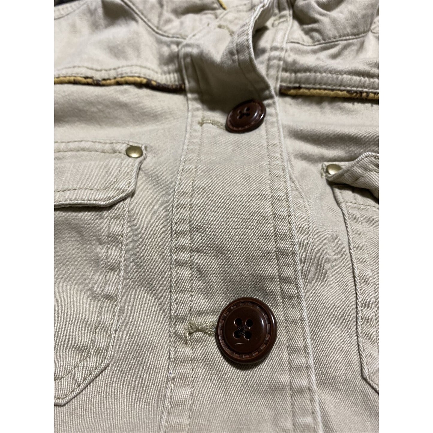 Croft & Barrow Men’s Small Beige Light Brown Rugged Button-down Jacket