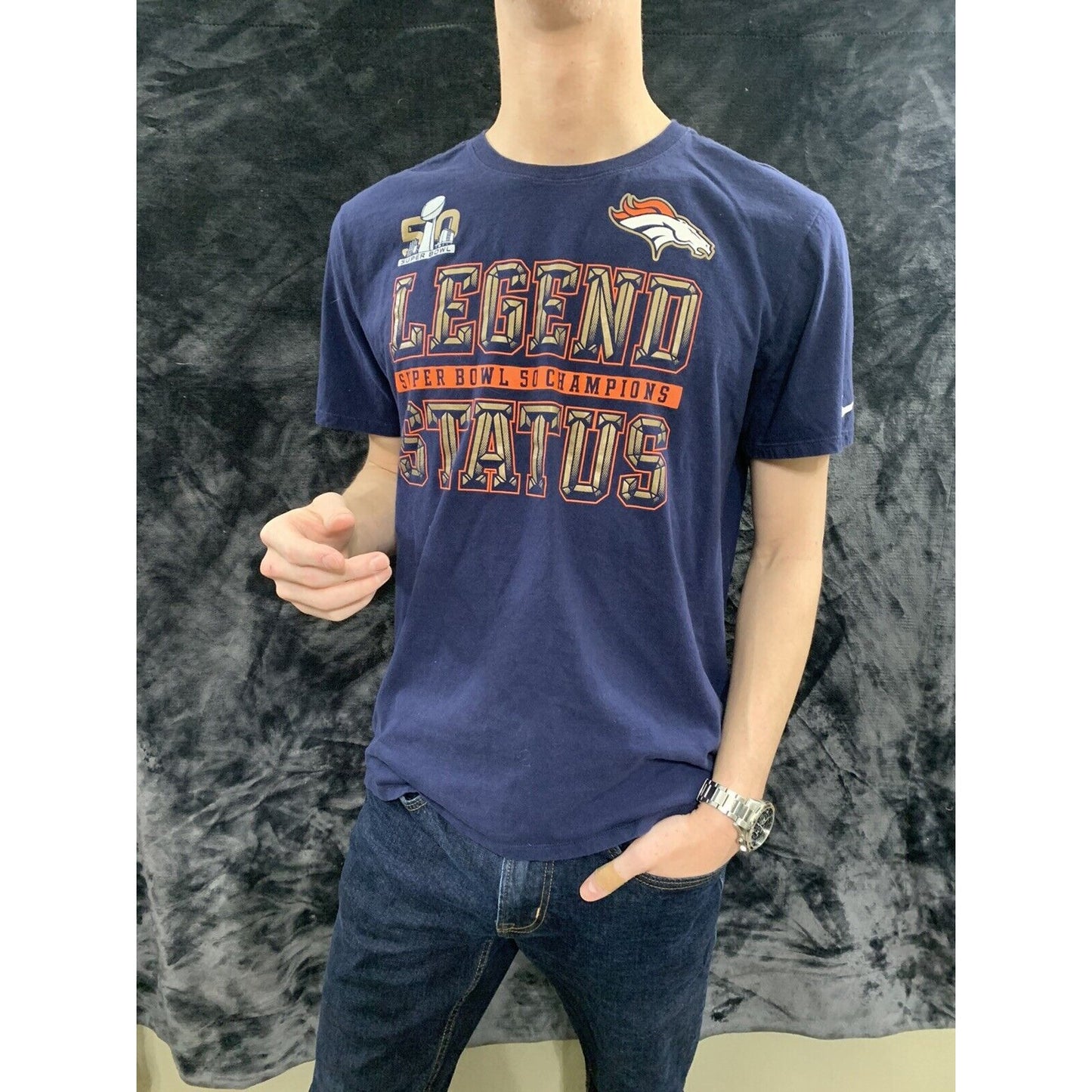 Denver Broncos Super Bowl 50 Champions Legend Status The Nike Tee Blue XL