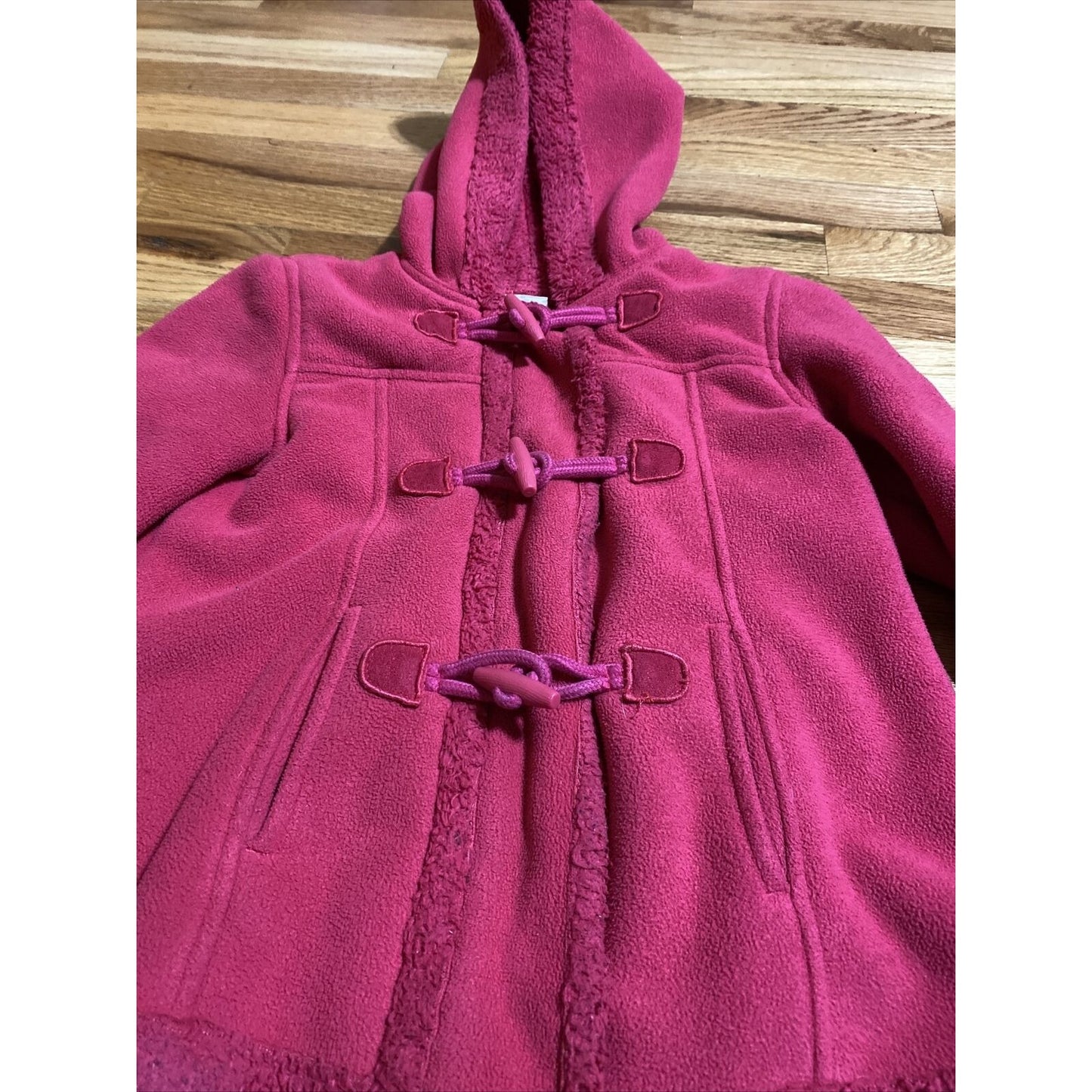 Crazy 8 Girl’s Size S (5-6) Bright Pink Hooded Winter Coat Jacket