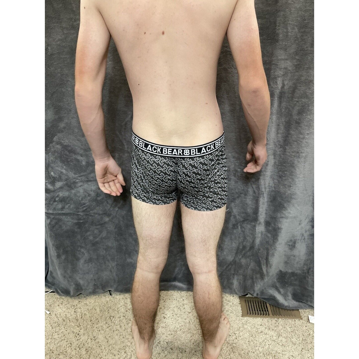 men's medium athletic trunk style black bear boxer brief Gray And Black Fans