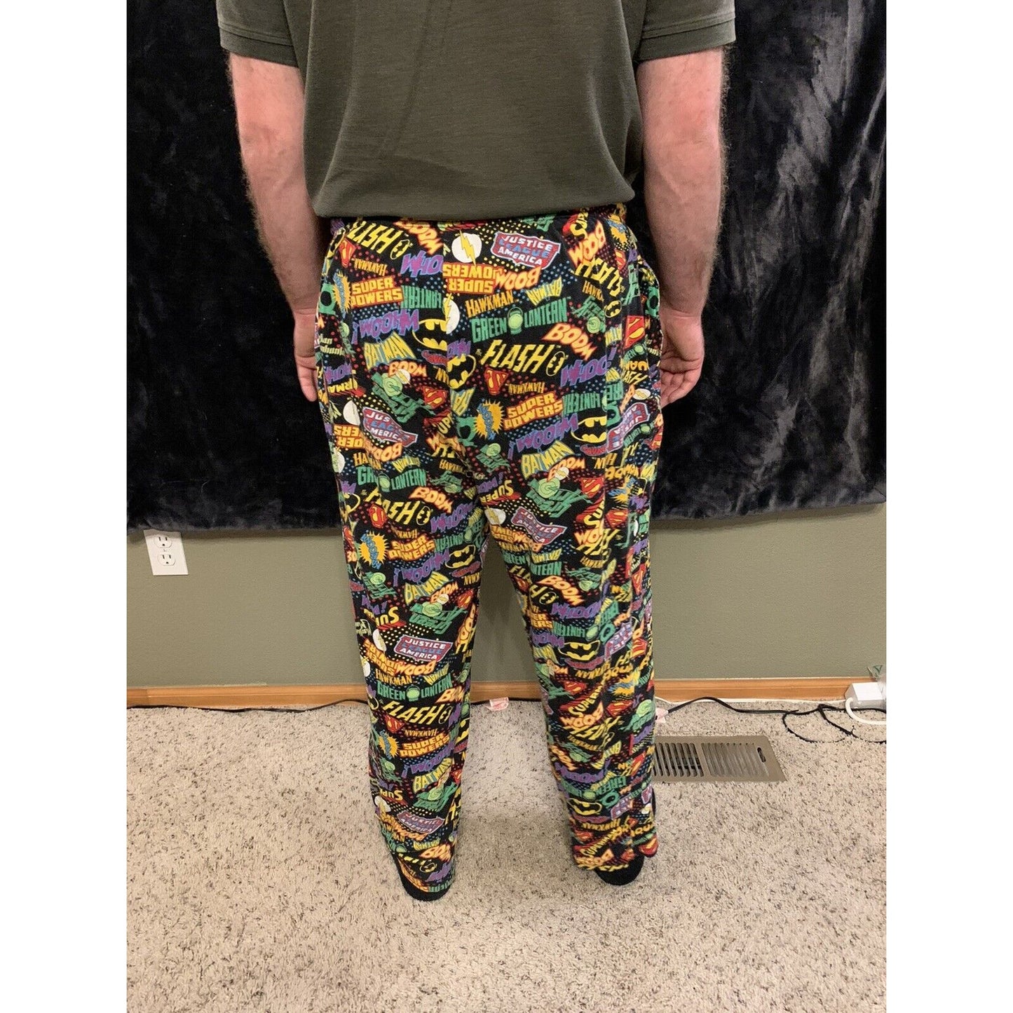 Dc Comics Print ~Medium Pajama Pants Flannel, Superman, Batman, Flash & More