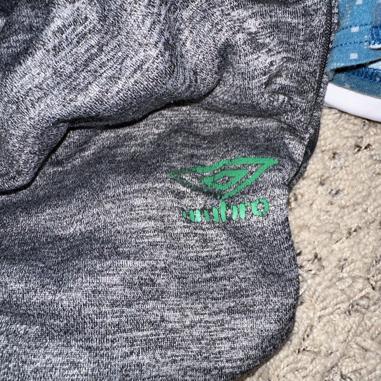 Men’s Gray Umbro Medium Sweat Pants Brasil Logo Zippered Pockets