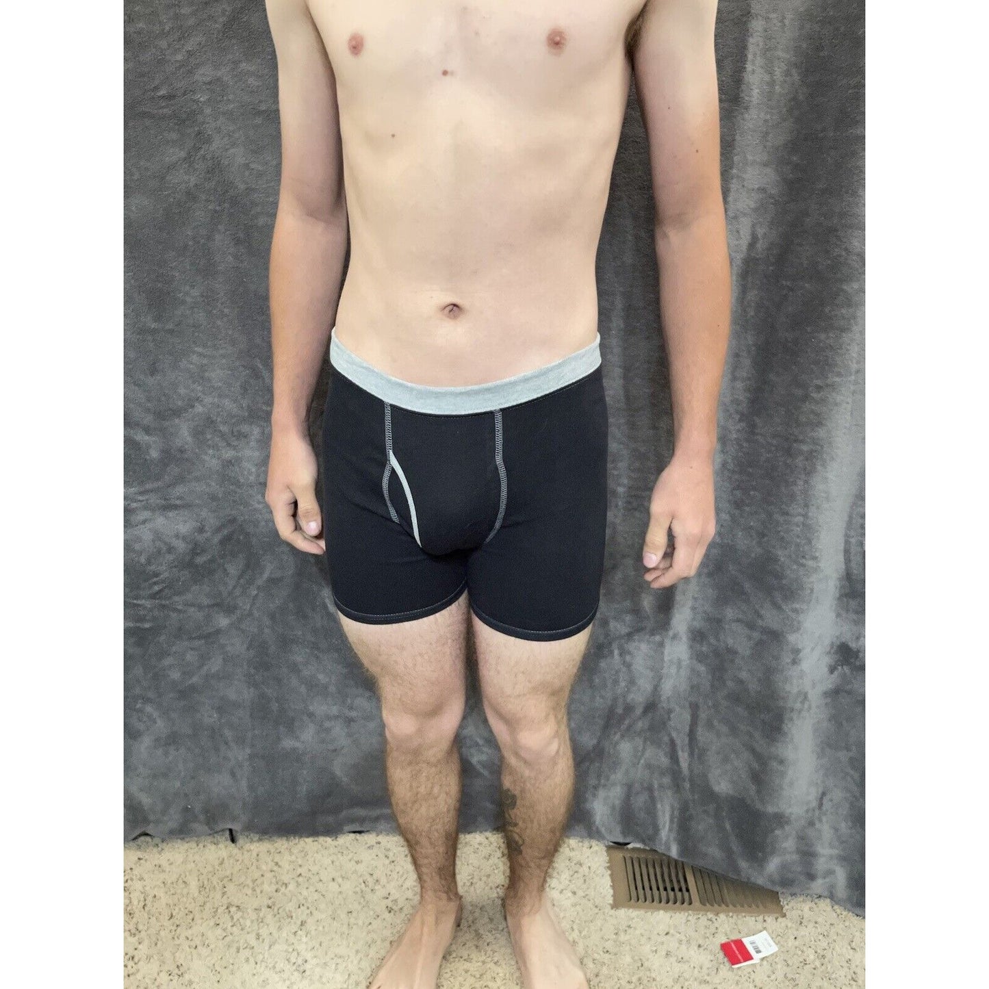 boy's youth XL Black With Gray hanes boxer brief