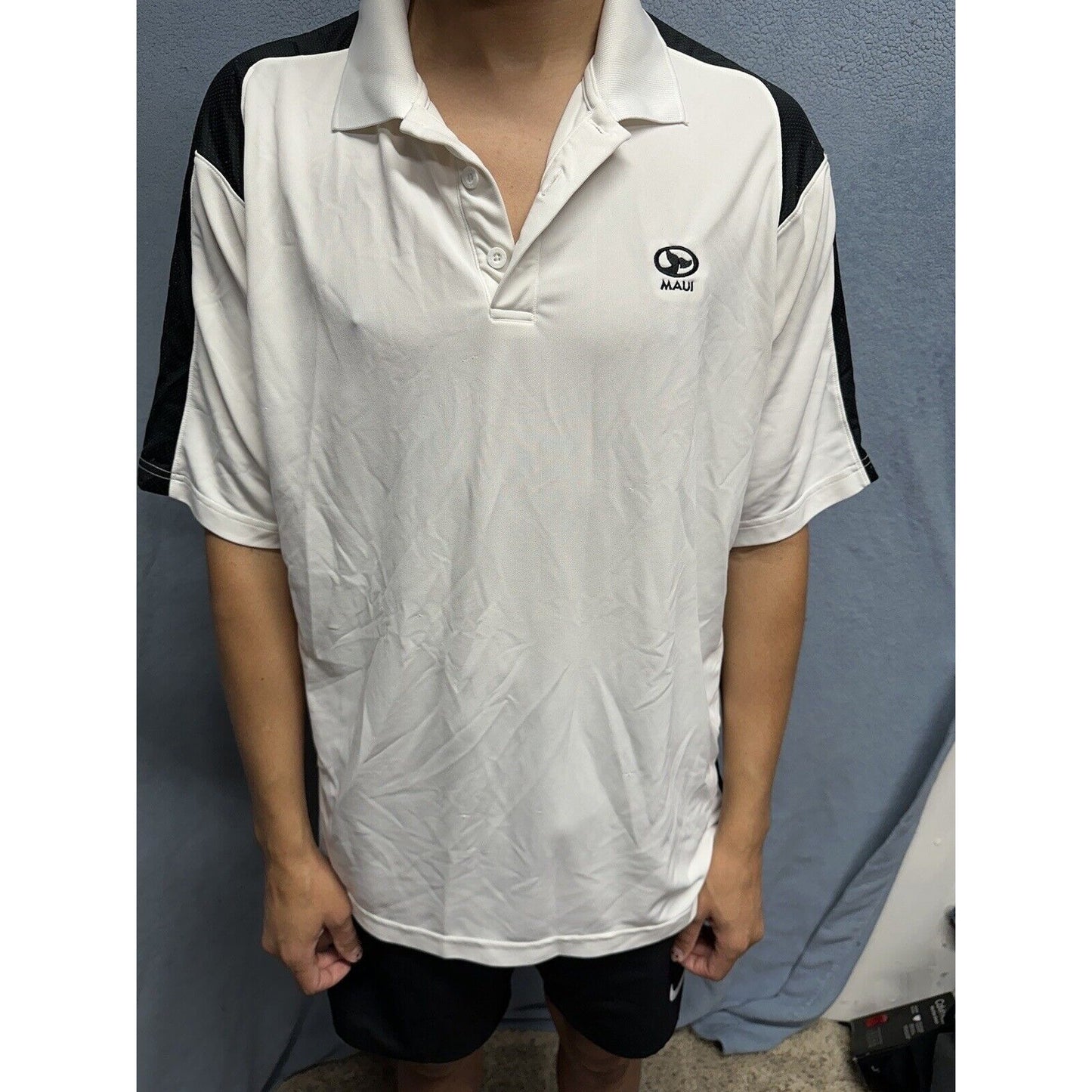 Men’s Large White Heat Gear Under Armour Maui Polo Shirt