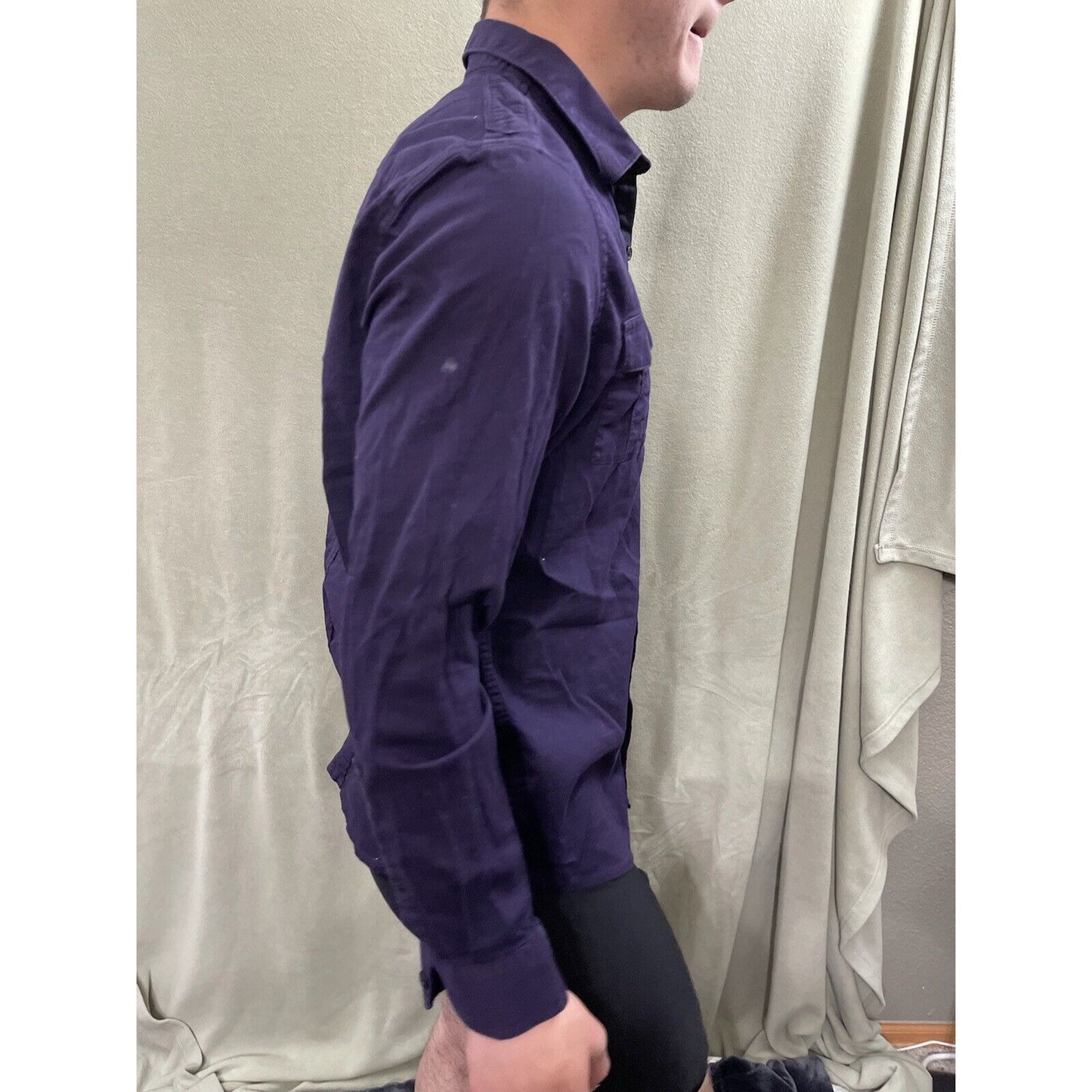 Men’s Marc Anthony Stretch Slim Fit Medium Plum Long Sleeve