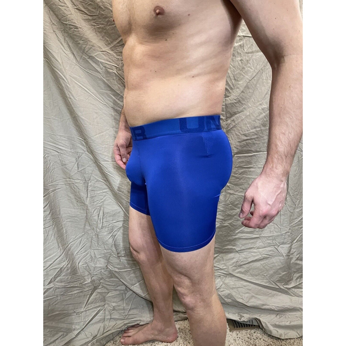 Men's small royal blue under armour the tech mesh boxer jock