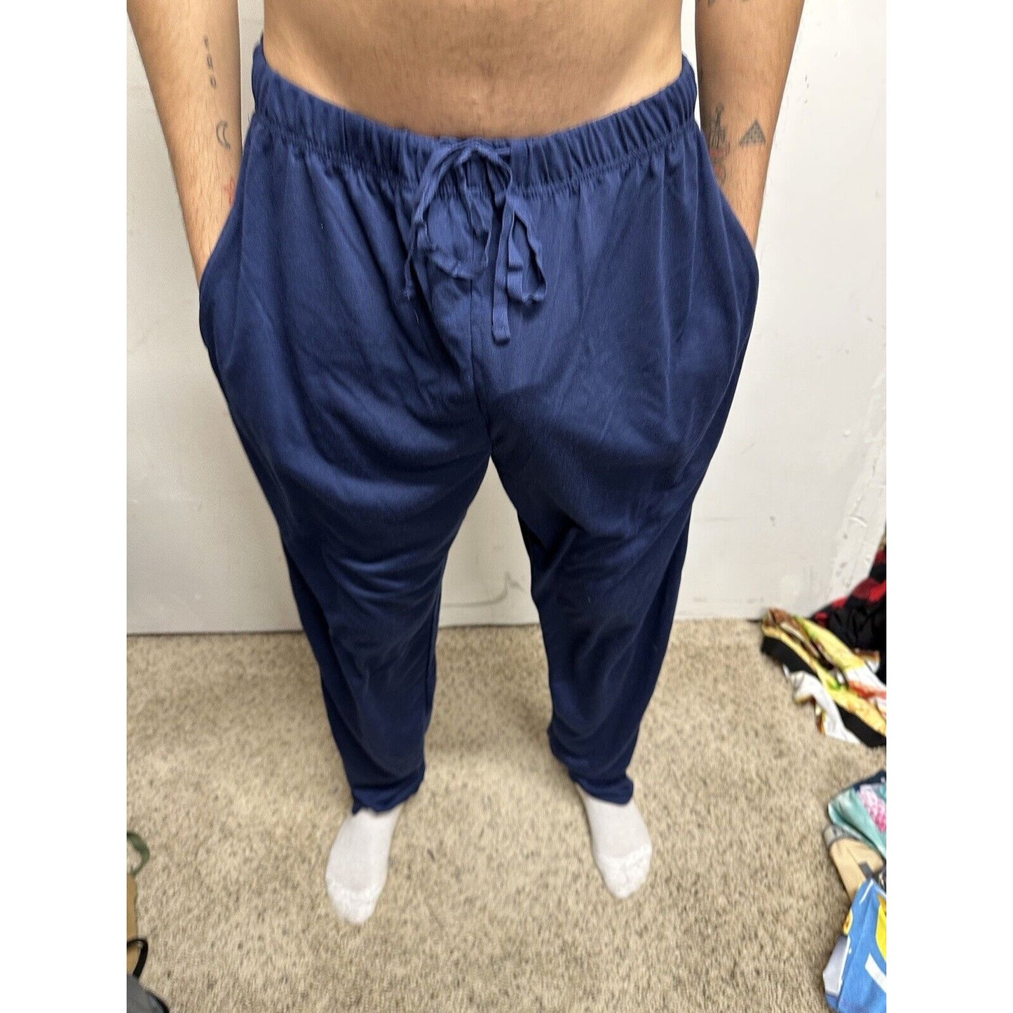 Men’s Dark Blue Collections Lounge Pants Sleep Wear Large