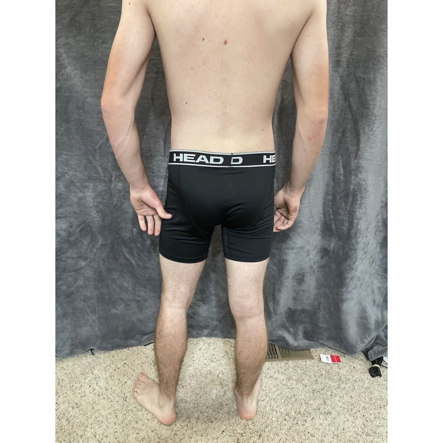 men's head black medium compression boxer briefs 10% spandex