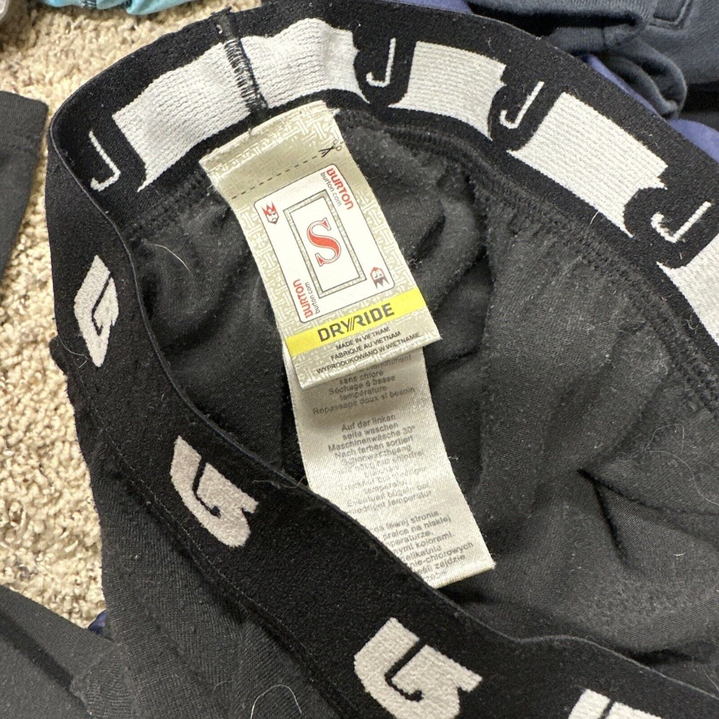 Men’s Black Burton Dry ride Small Thermal Sweatpants