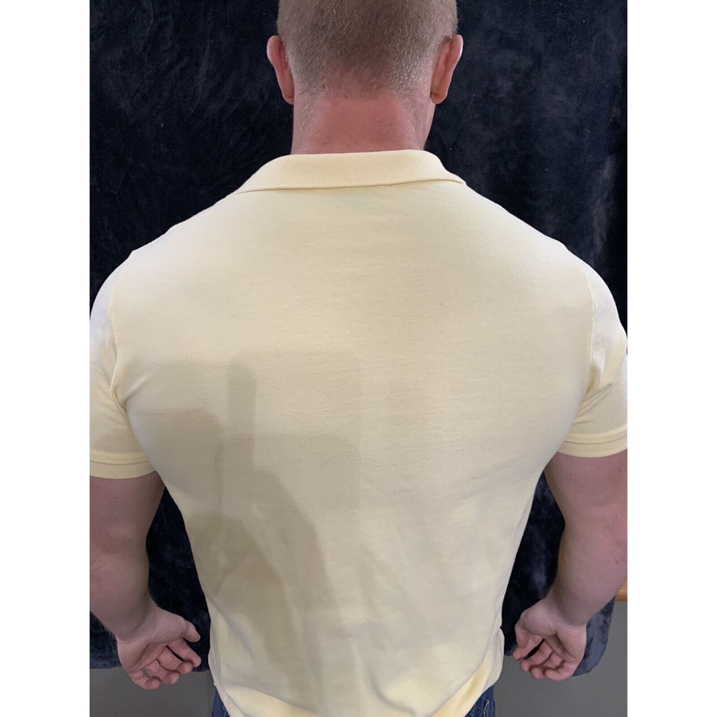 U.S. Polo Assn. Mens Light Yellow Polo Shirt Medium Short Sleeve Soft Material