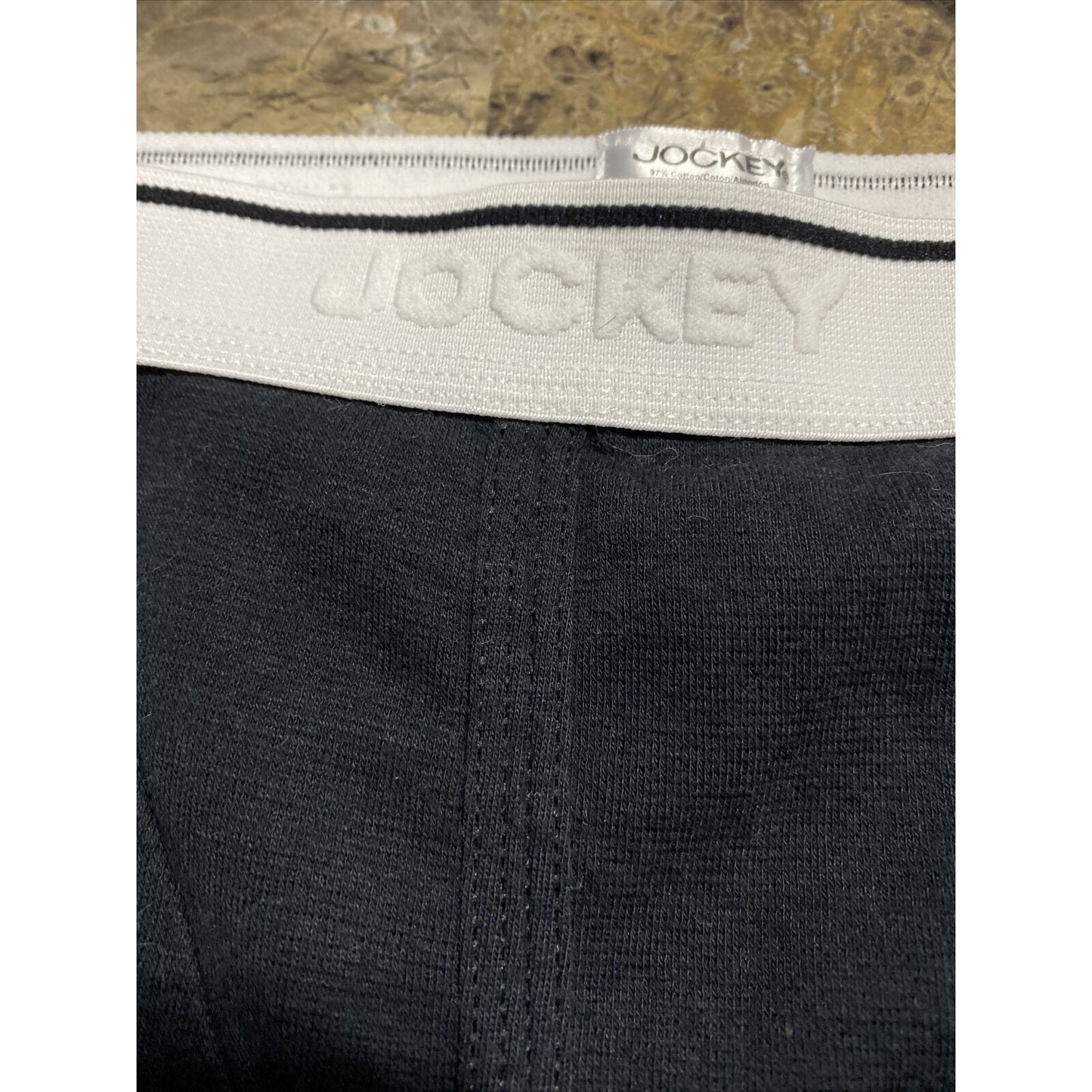 Jockey Men's XL Black & White Band Cotton-blend Boxer Briefs Underwear