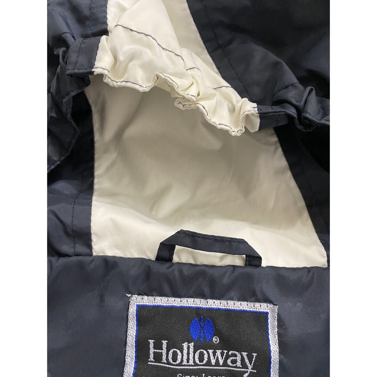 US AIR FORCE Holloway Men’s Large Windbreaker Navy Blue Jacket w/ White Stripe