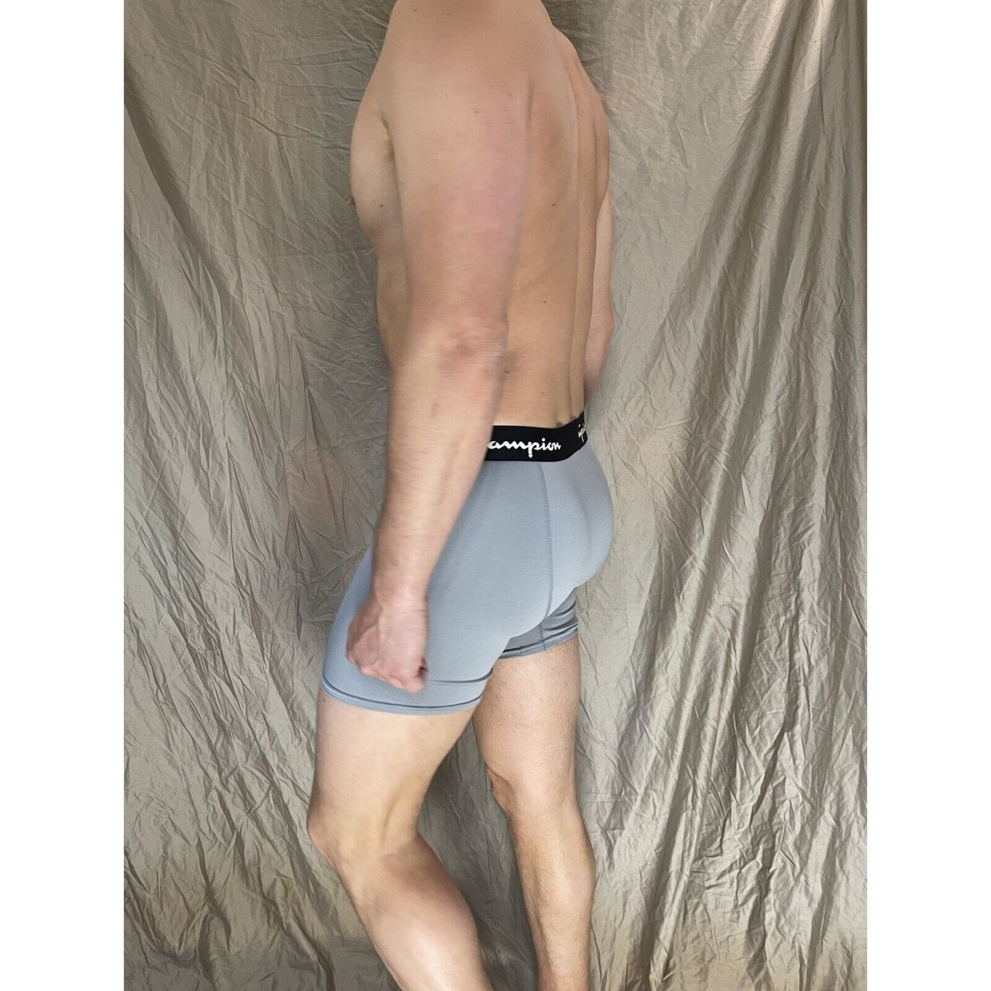 men's champion gray boxer brief polyester