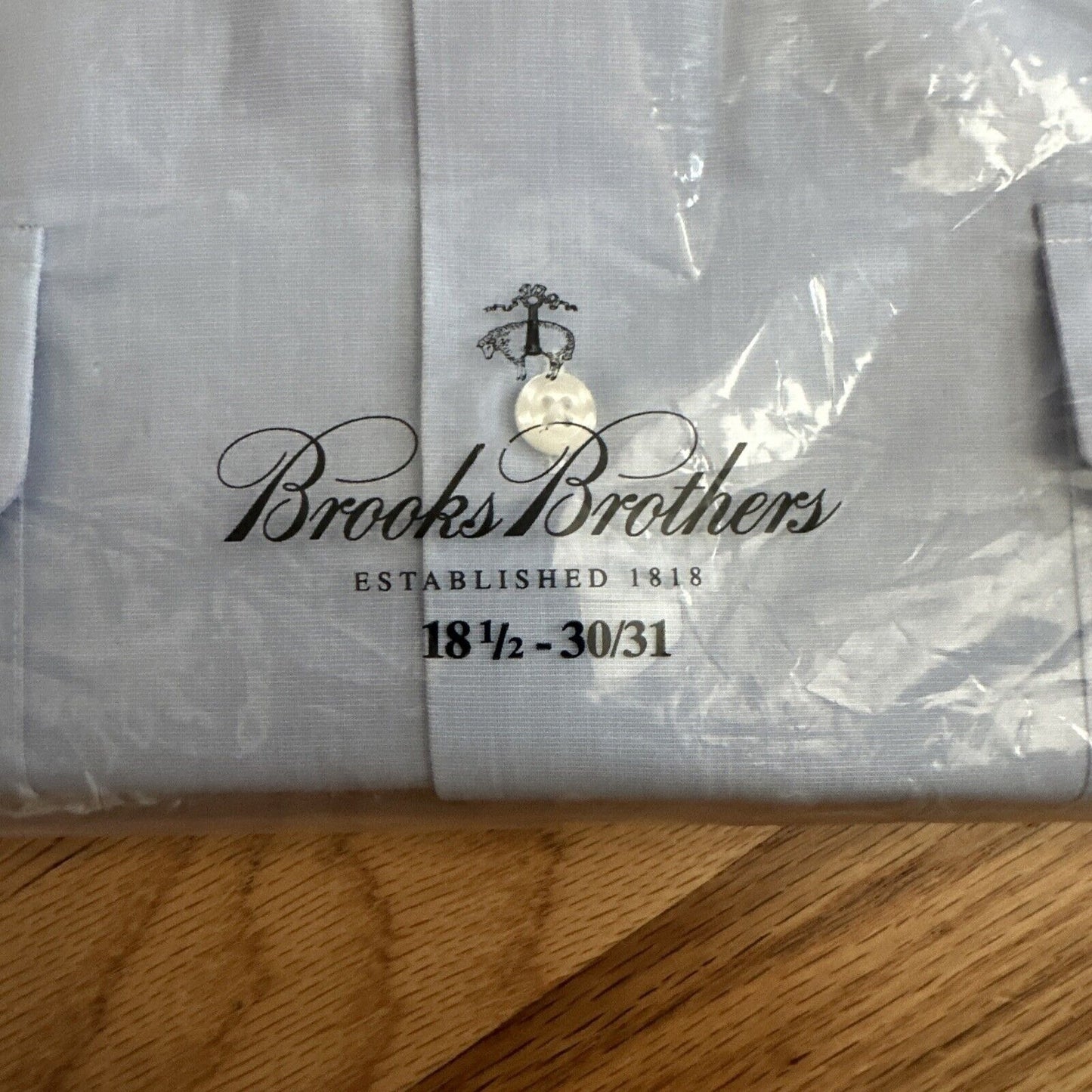 Men’s USSF USAF Coast Guard Brooks Brothers Blue Dress Shirt Long Sleeve 18.5