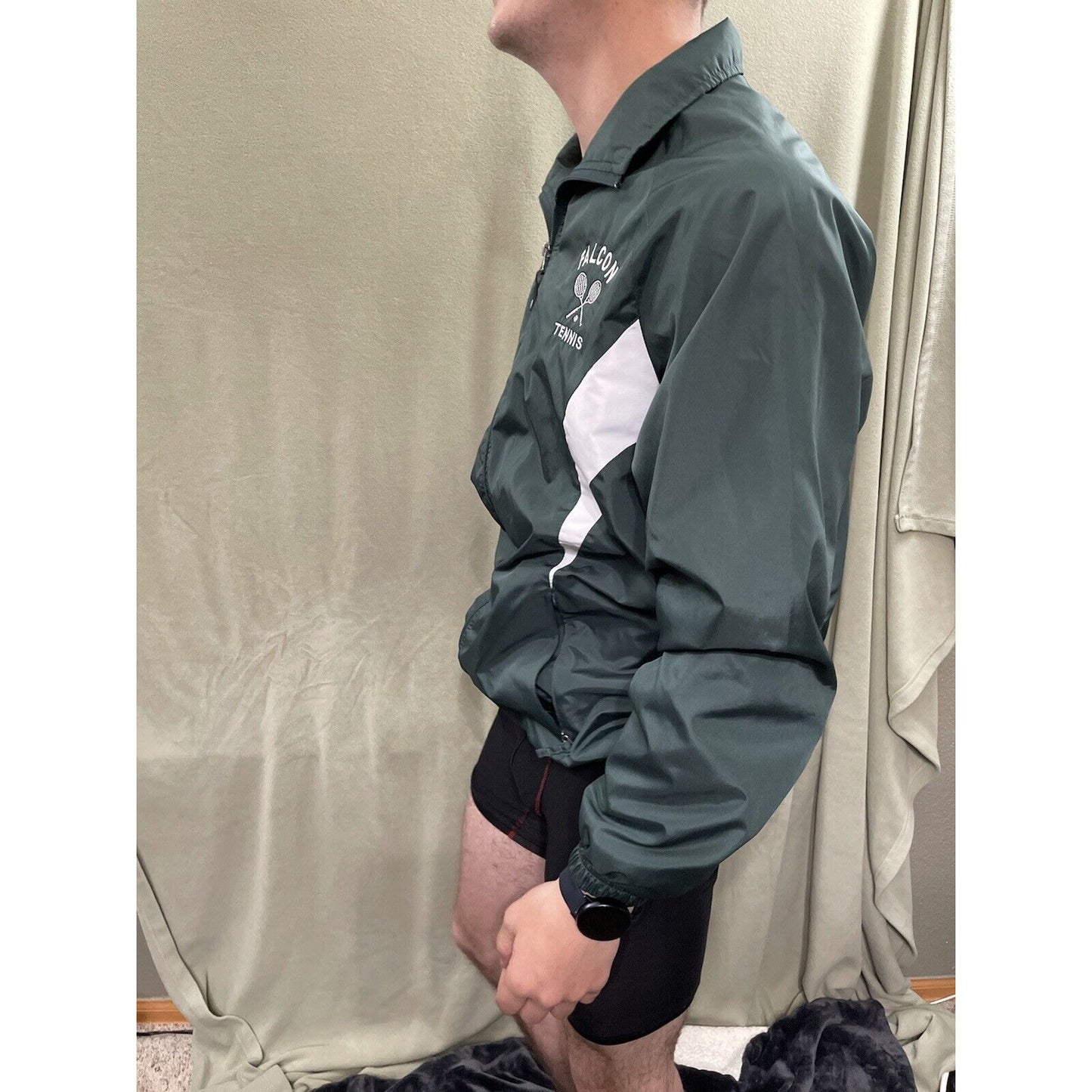 Falcon Tennis Men’s Small Holloway Windbreaker Jacket Dark Green