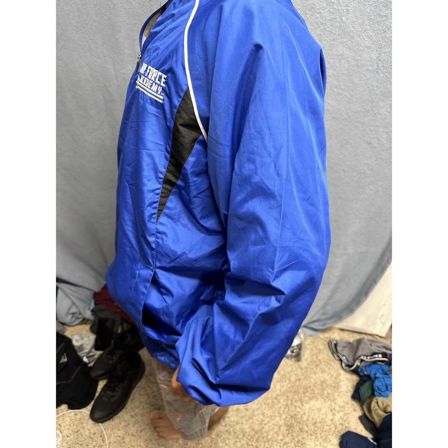 Men’s Blue Holloway Large Air Force Academy Windbreaker Jacket 1/4 Zip Pullover