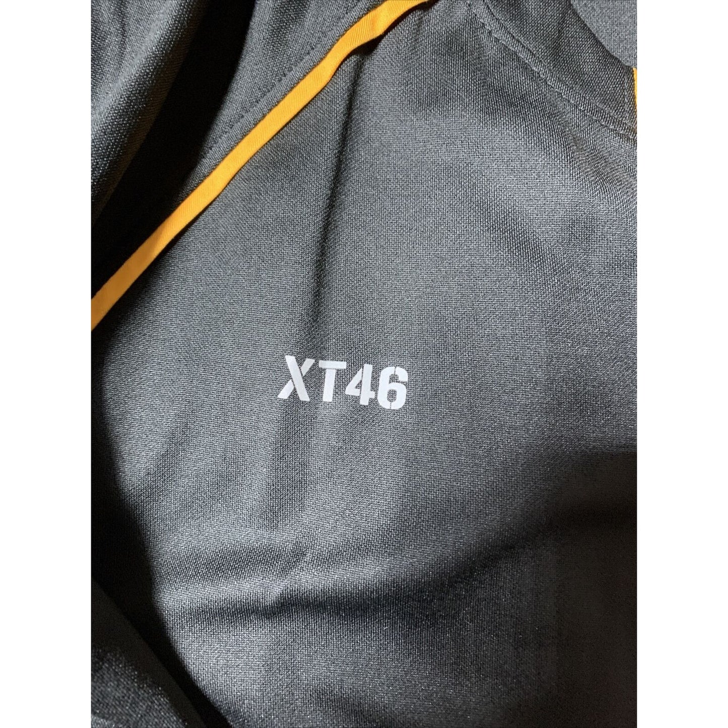 Men’s Soffe XT46 Black. With Orange Large Tee 100% Polyester Zippered Pocket