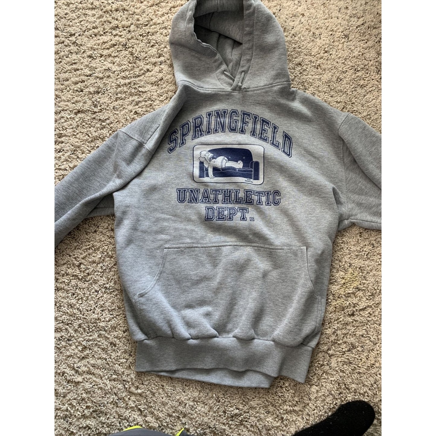 Simpsons Springfield Unathletic Department Hoodie Medium Gray