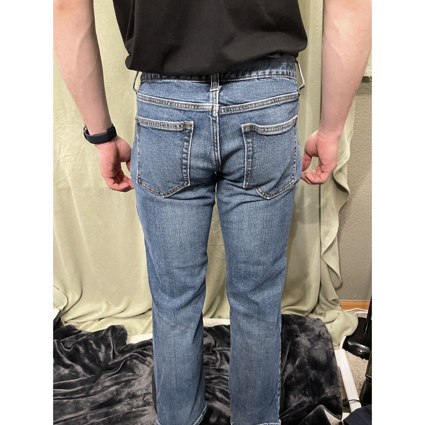 Old Navy Blue Loose Fit Ample Jeans Mens Size 30 X 30