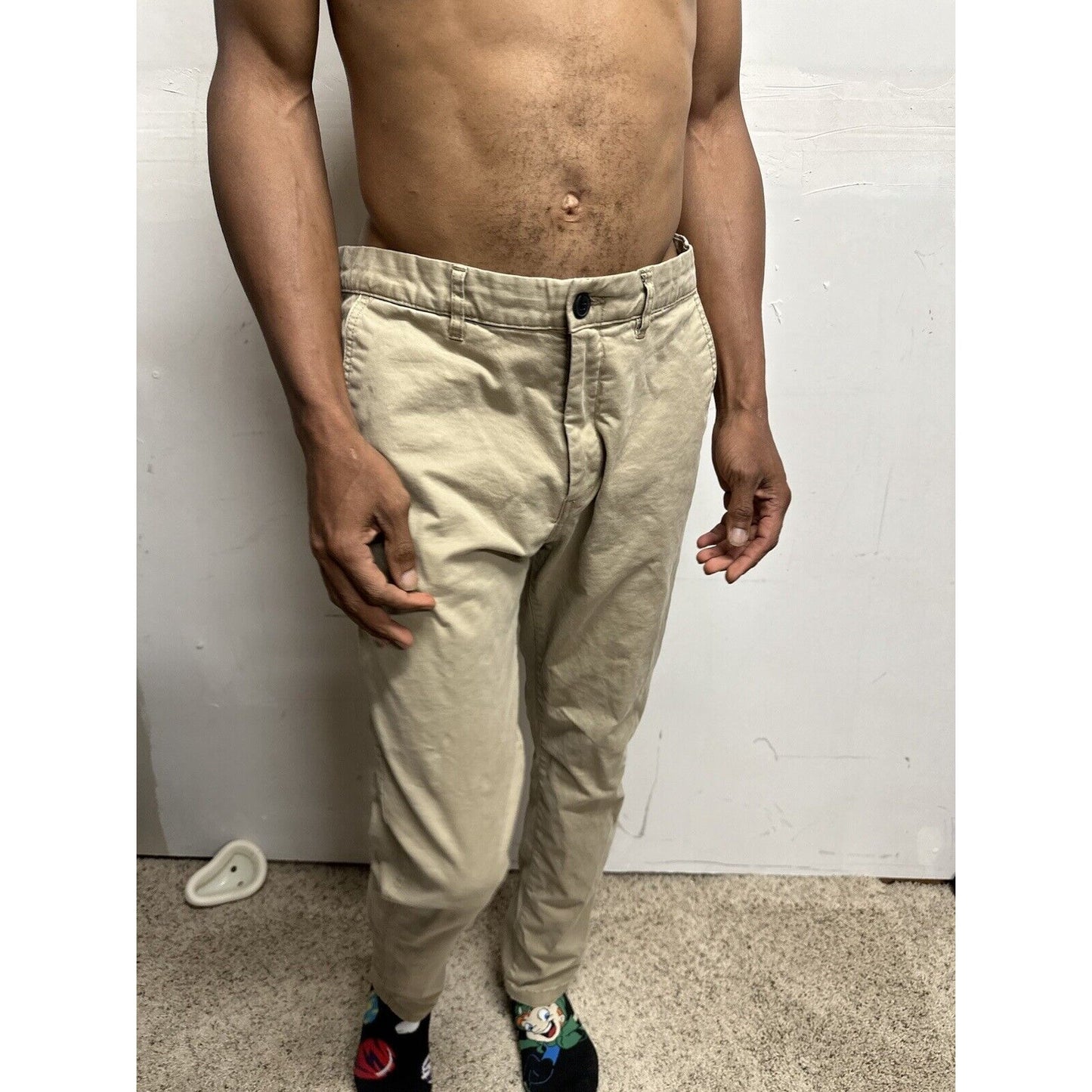 Men’s Khaki 34 H&M Skinny Fit Stretch Pants