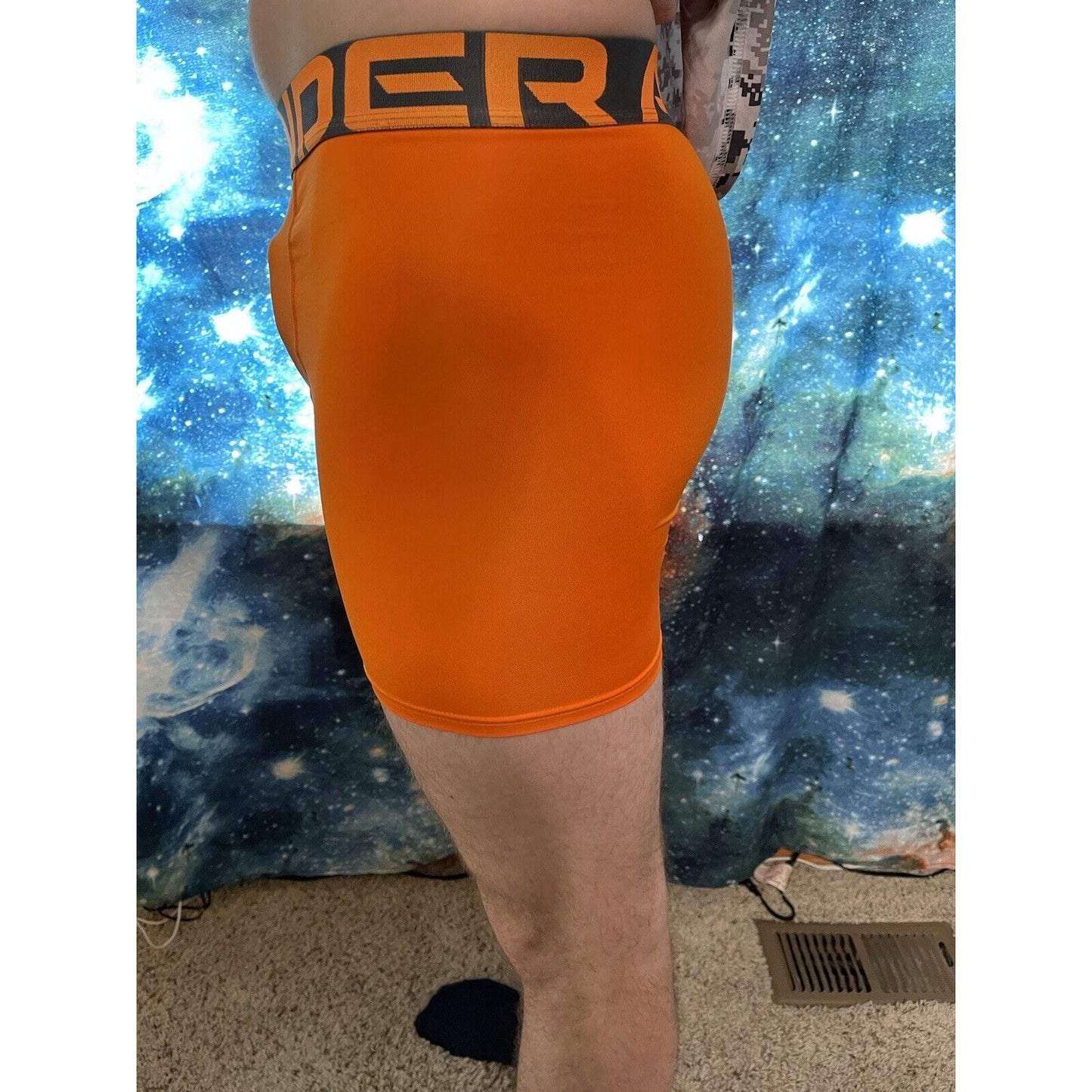 Orange Under Armour Youth Fitted YXL Compression Shorts