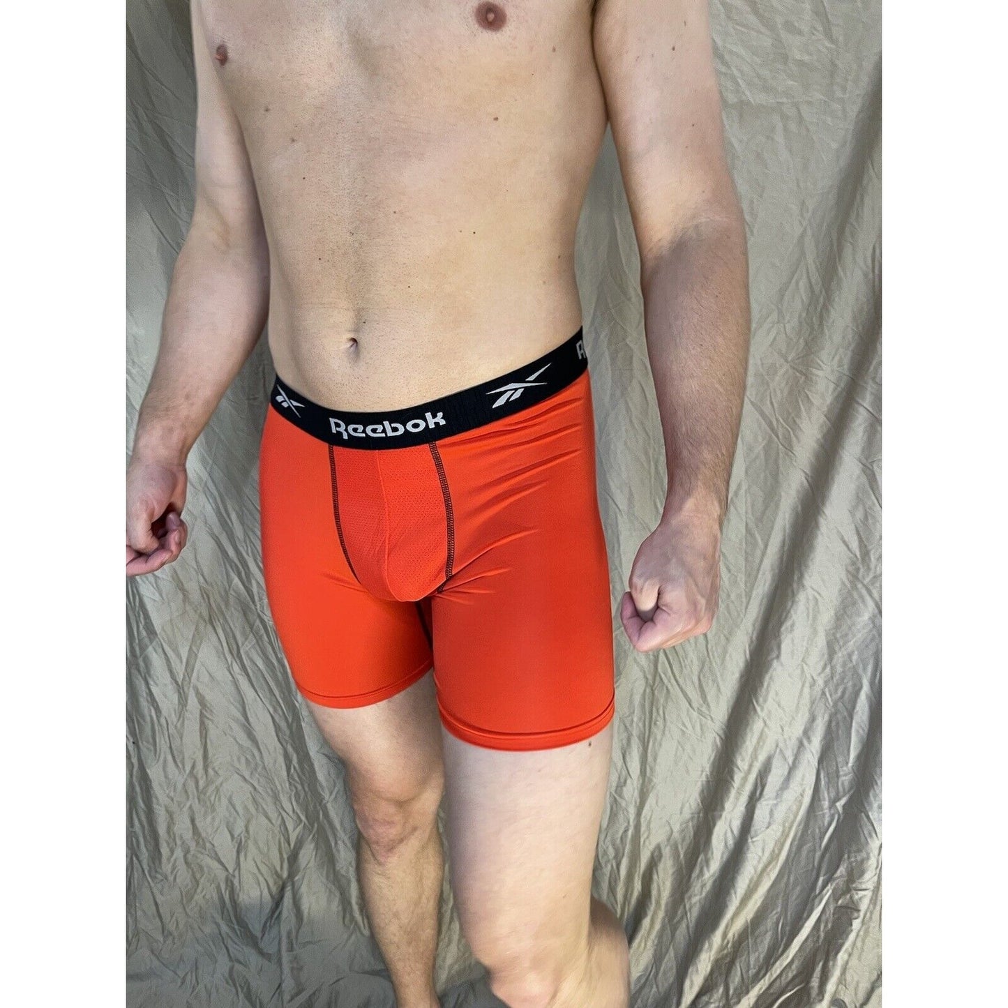 men's reebok Red/orange large compression boxer brief