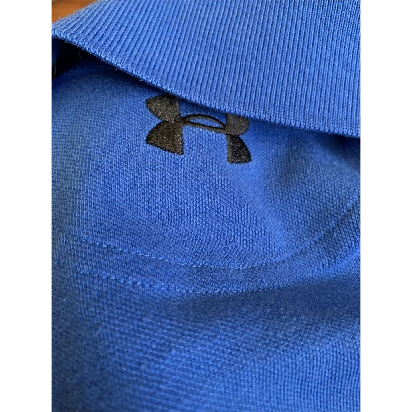 Men's Under Armour Loose Heat Gear Stretch S/S Polo Shirt Royal Blue Size Large