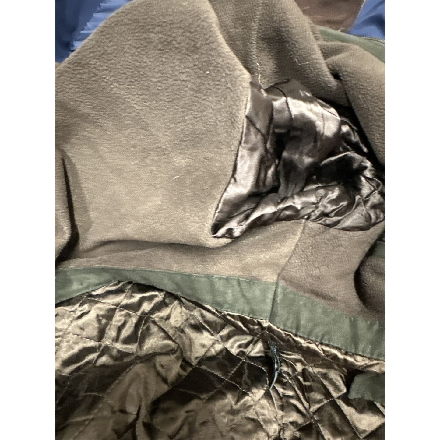 Men’s Forest Green Weather Report Full Zip Jacket Poly Suede Look