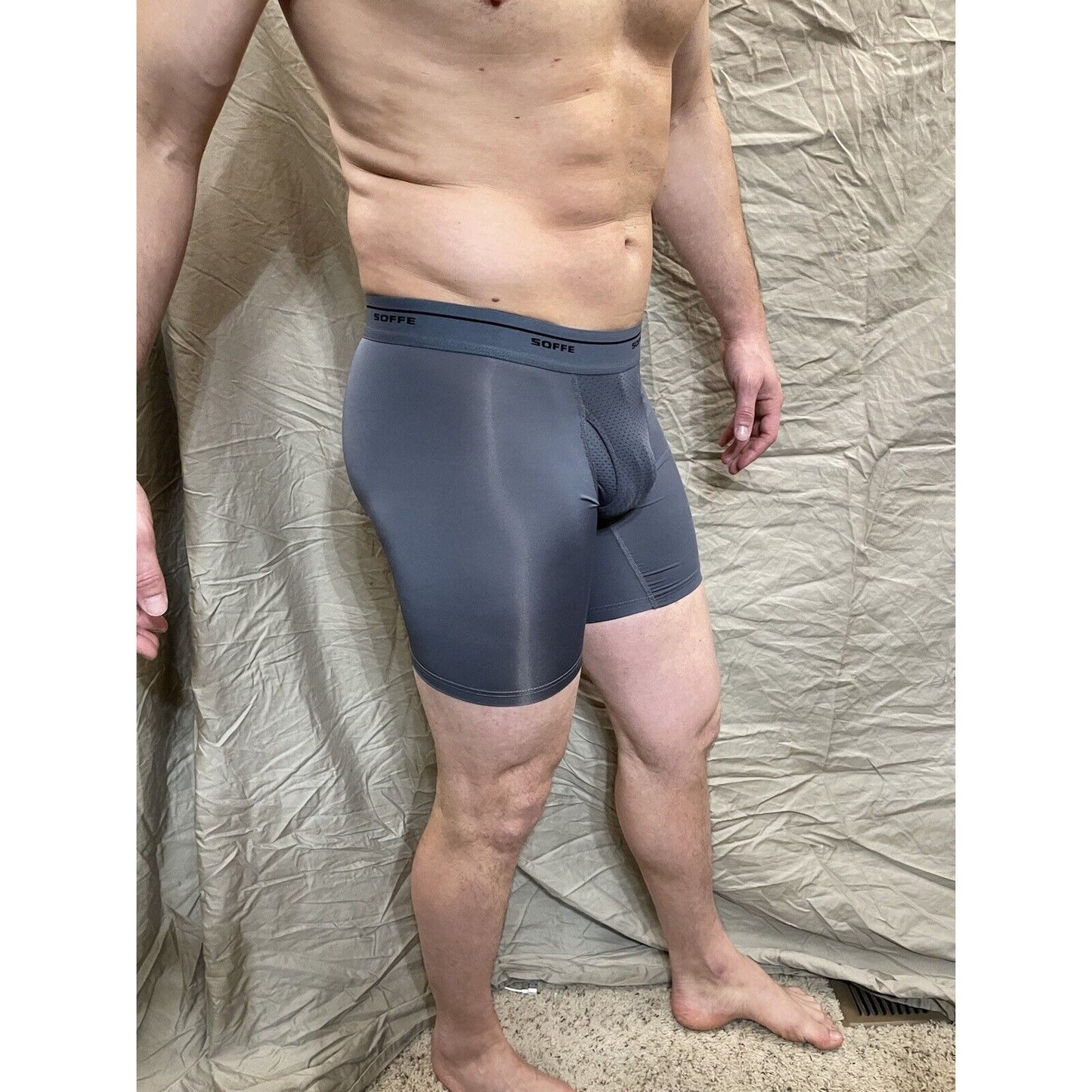 Men's Soffe base layer gunmetal compression shorts XL New And Never Worn