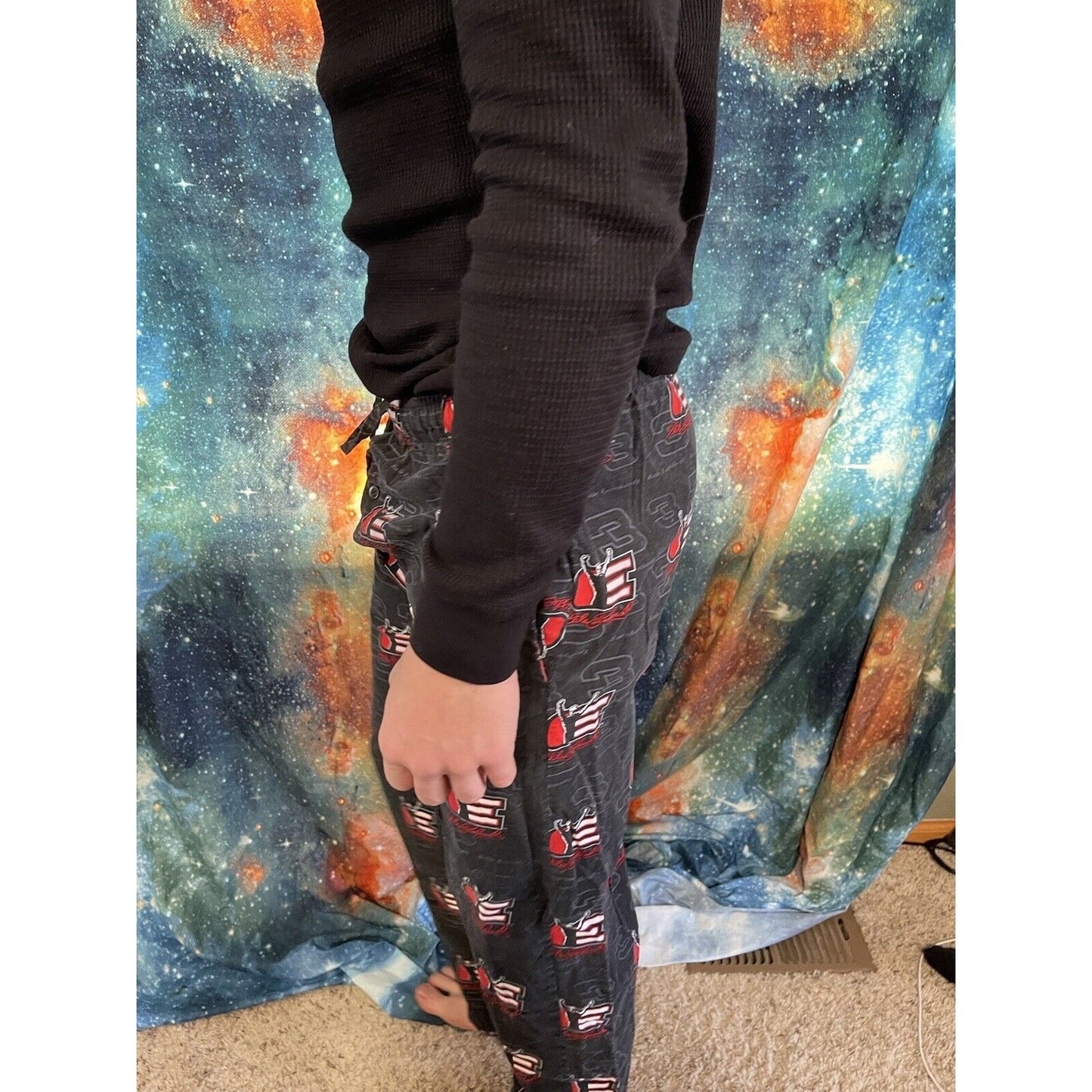 Men’s Winner’s Circle Small Sleepwear Lounge Pants Black Dale Earnhardt