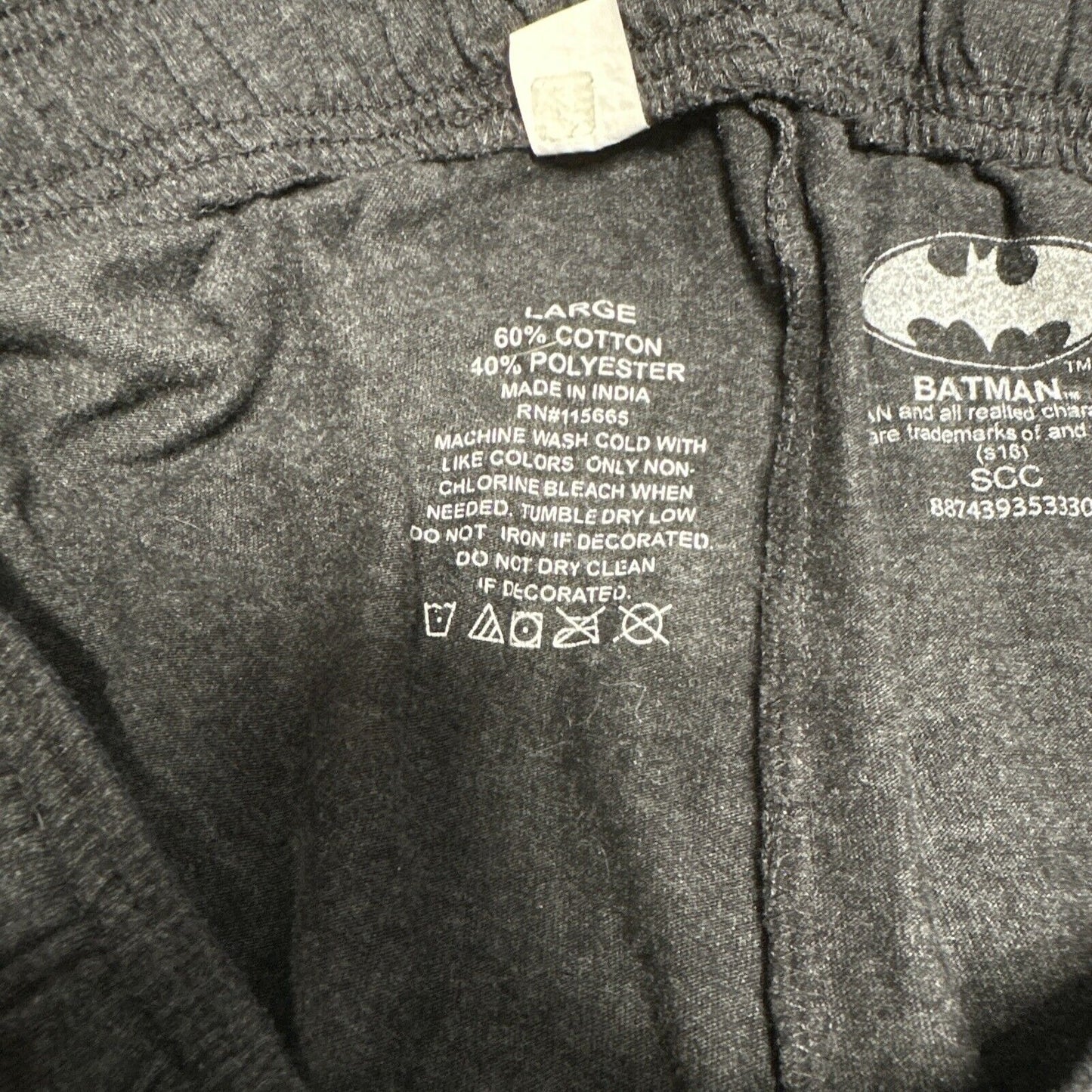 Men’s Large Batman Dark Gray Lounge Pants Sleep Wear With Pockets Large