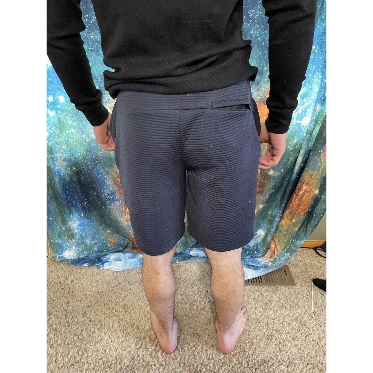 Michael Strahan Olive Dark Blue Quick-Dri premium ultra fleece shorts Medium