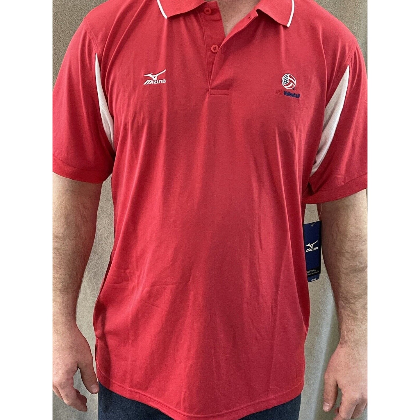 Mizuna USA Volleyball Men’s Large Red Shirt Lightweight Performance