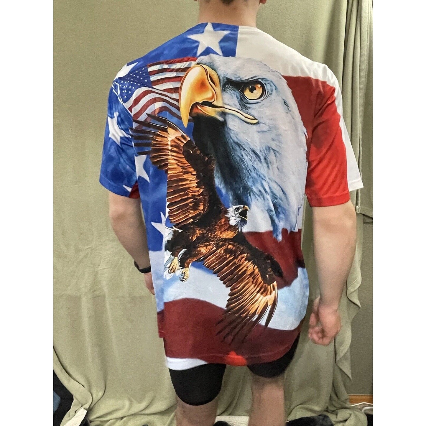 Bald Eagle Cotton Traders Sport Large Patriotic USA Shirt