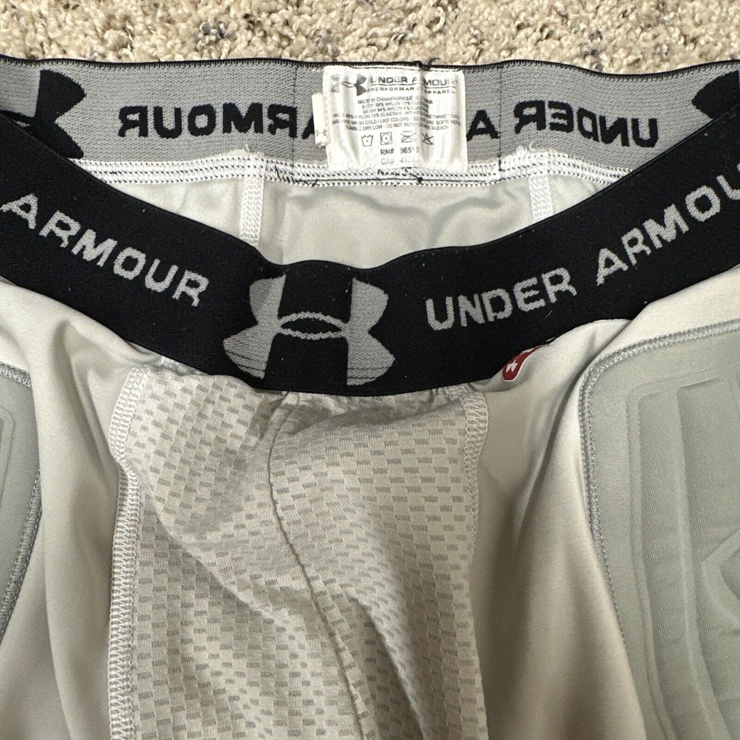Men’s Under Armour Large Football Padded Girdle White Gray