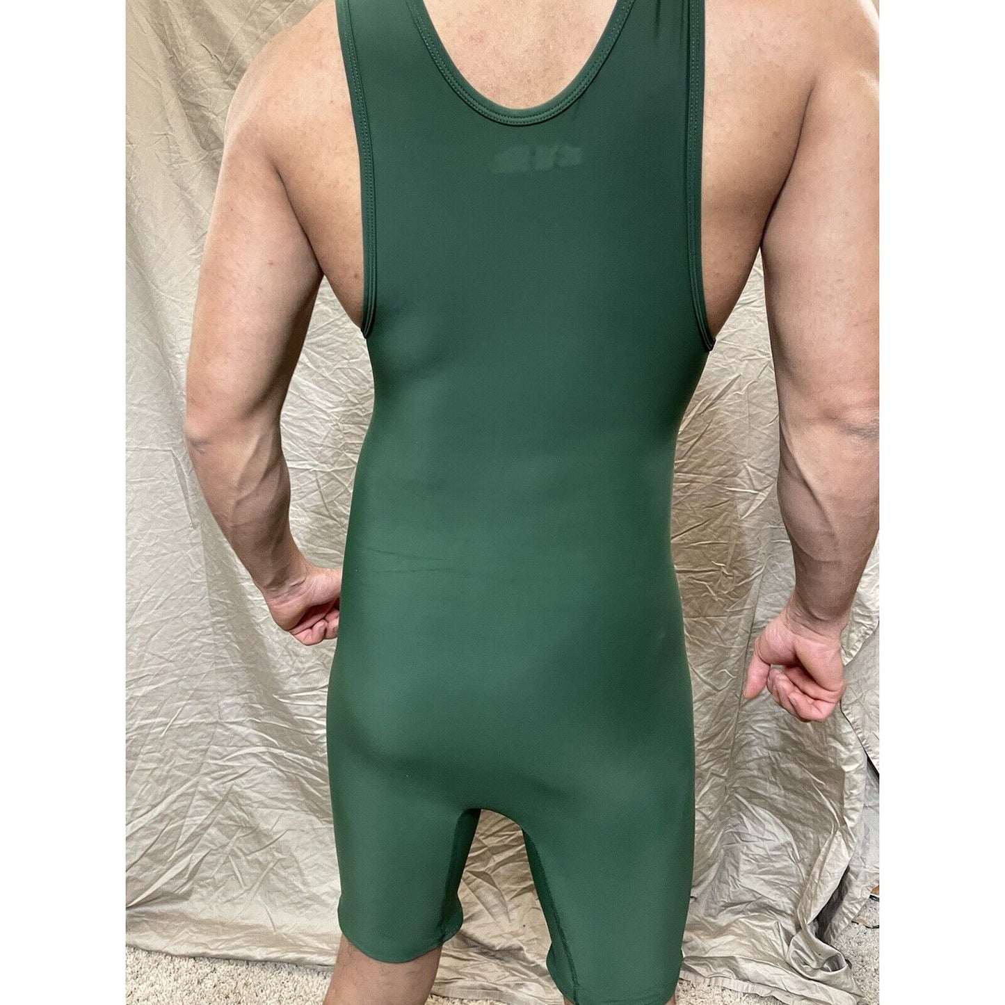 Men's Adult Small wrestling singlet Dark Green Athletic Compression