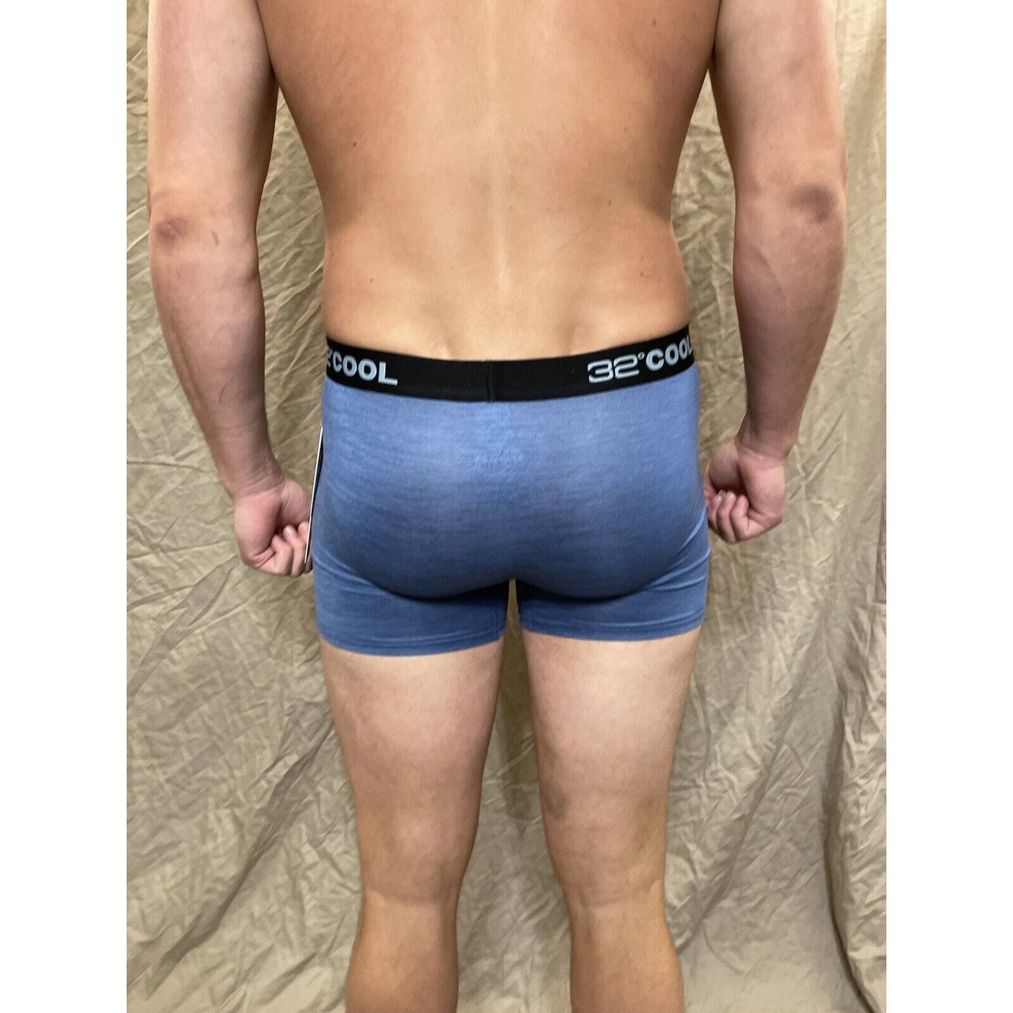 men's Denim Blue Matrix 32 degrees cool compression boxer brief Small