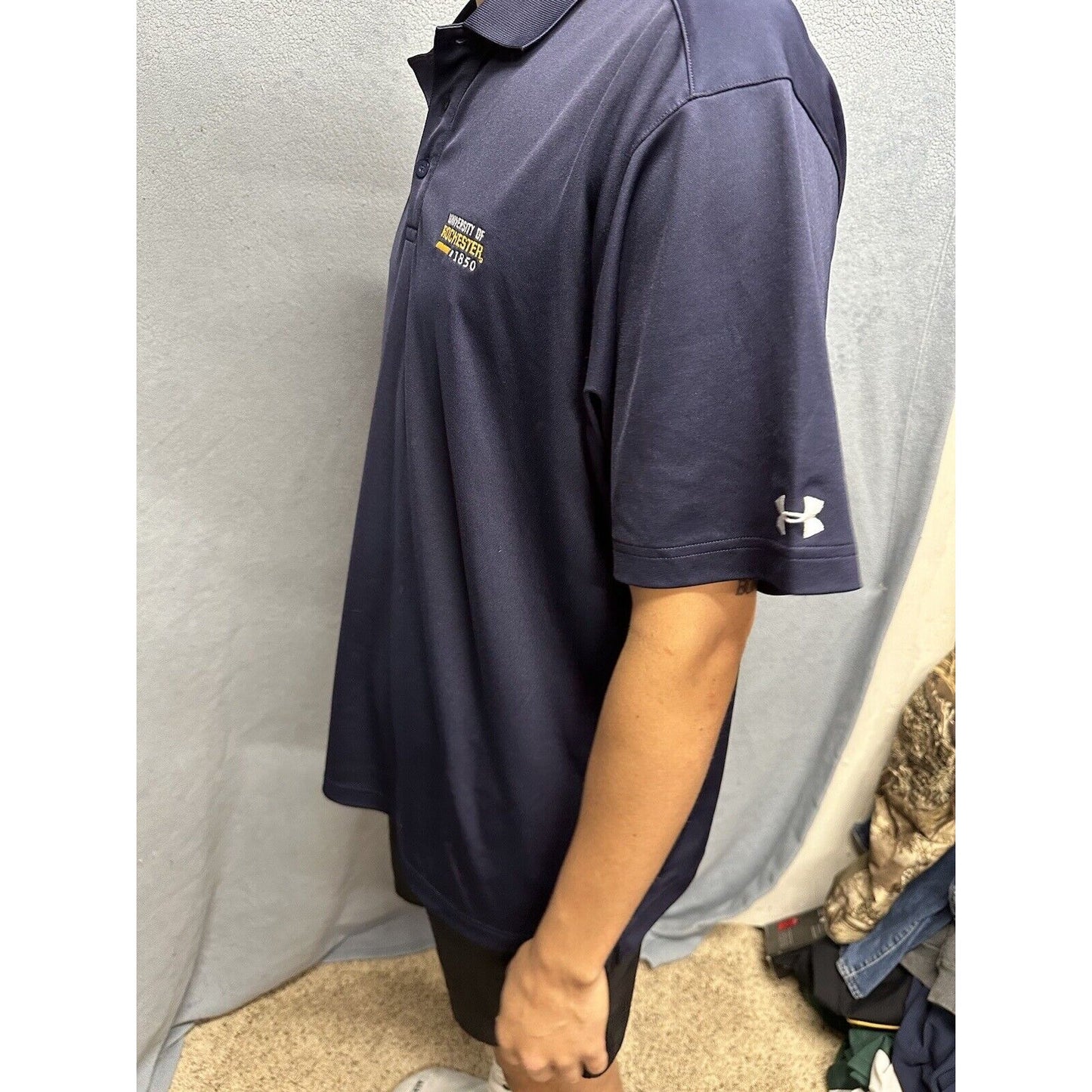 Men’s Dark blue XL Under Armour Loose Polo Shirt University Of Rochester 1850