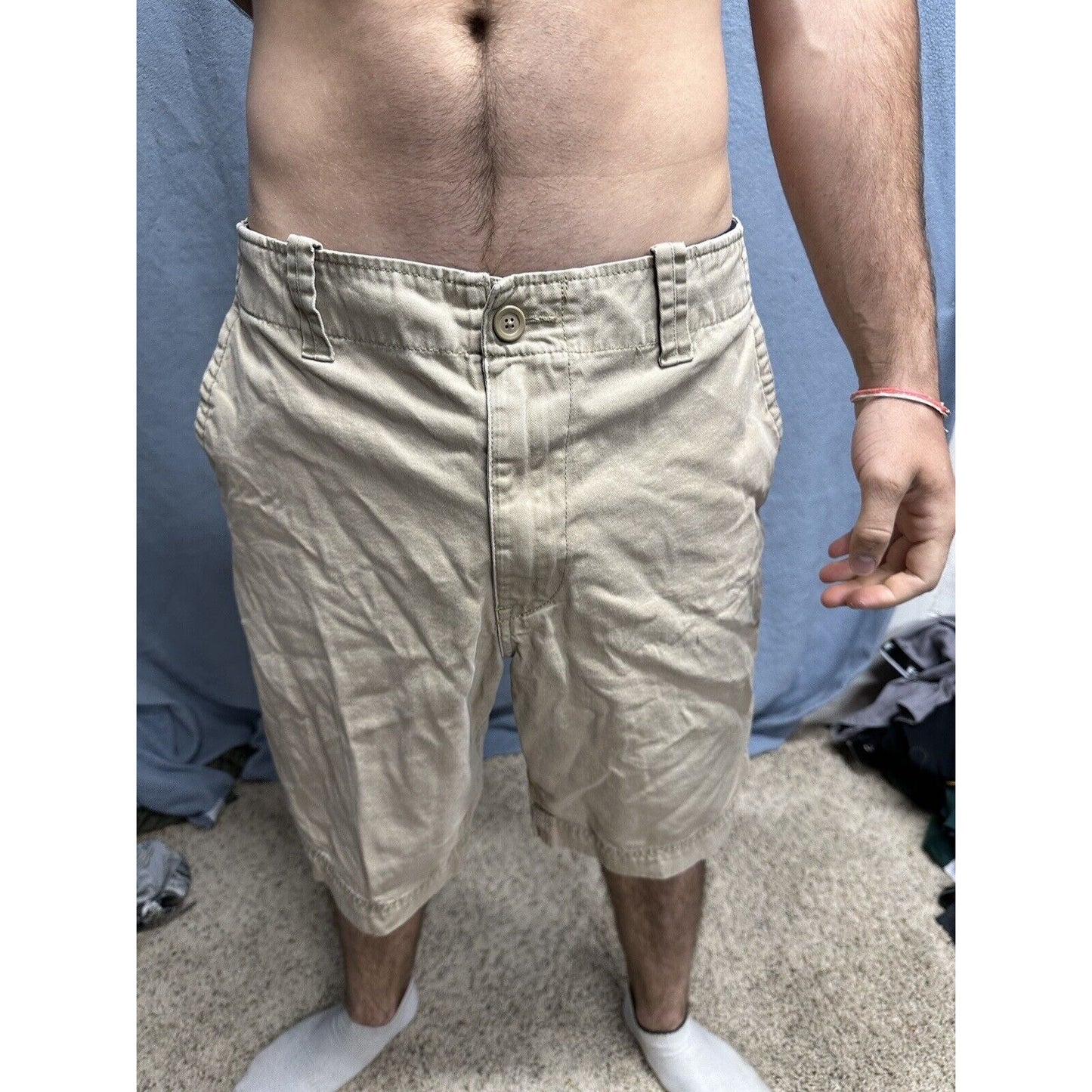 Men’s Khaki Gap Rugged Short Flat Front Shorts Size 36