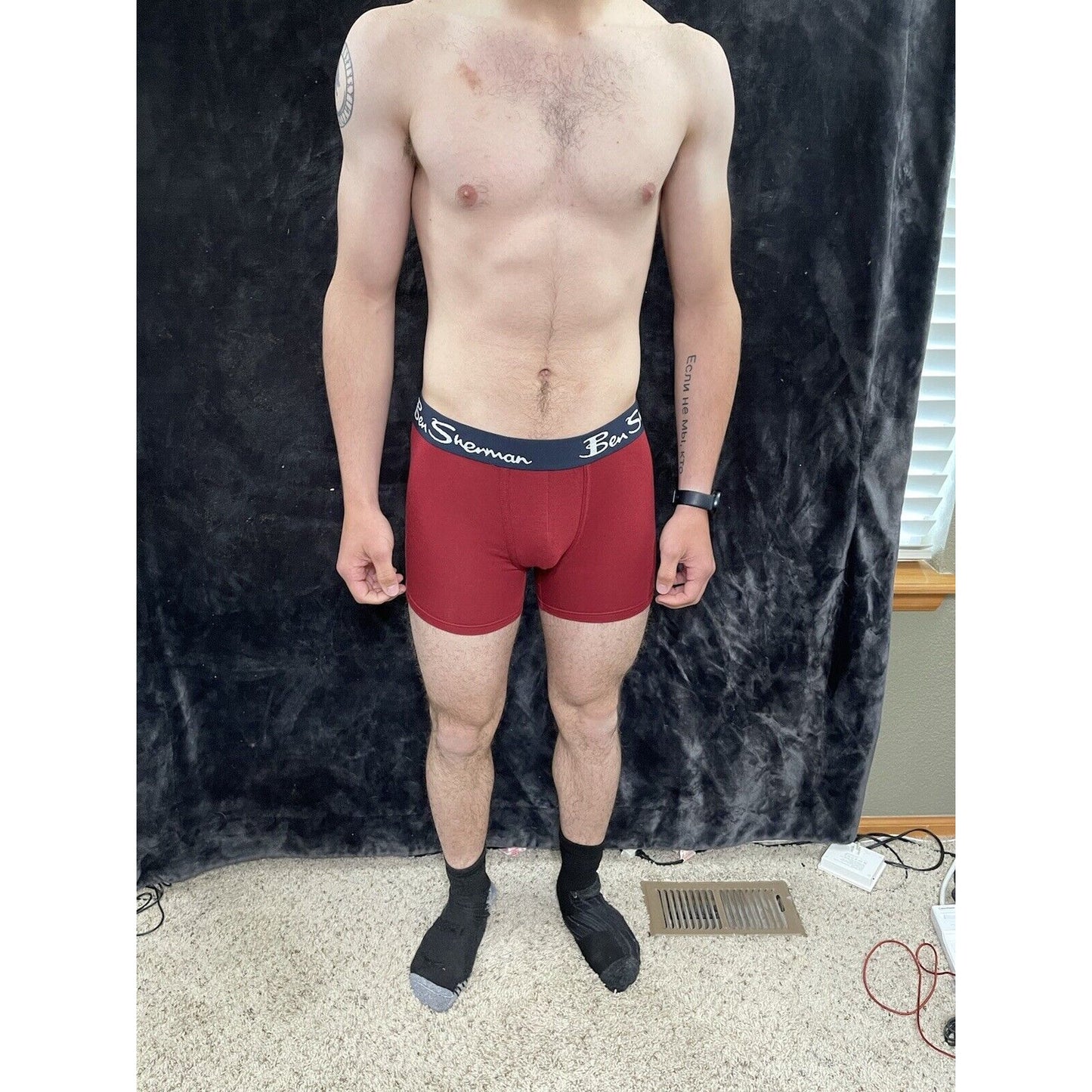 Men’s Ben Sherman Dark Red Boxer Briefs Large