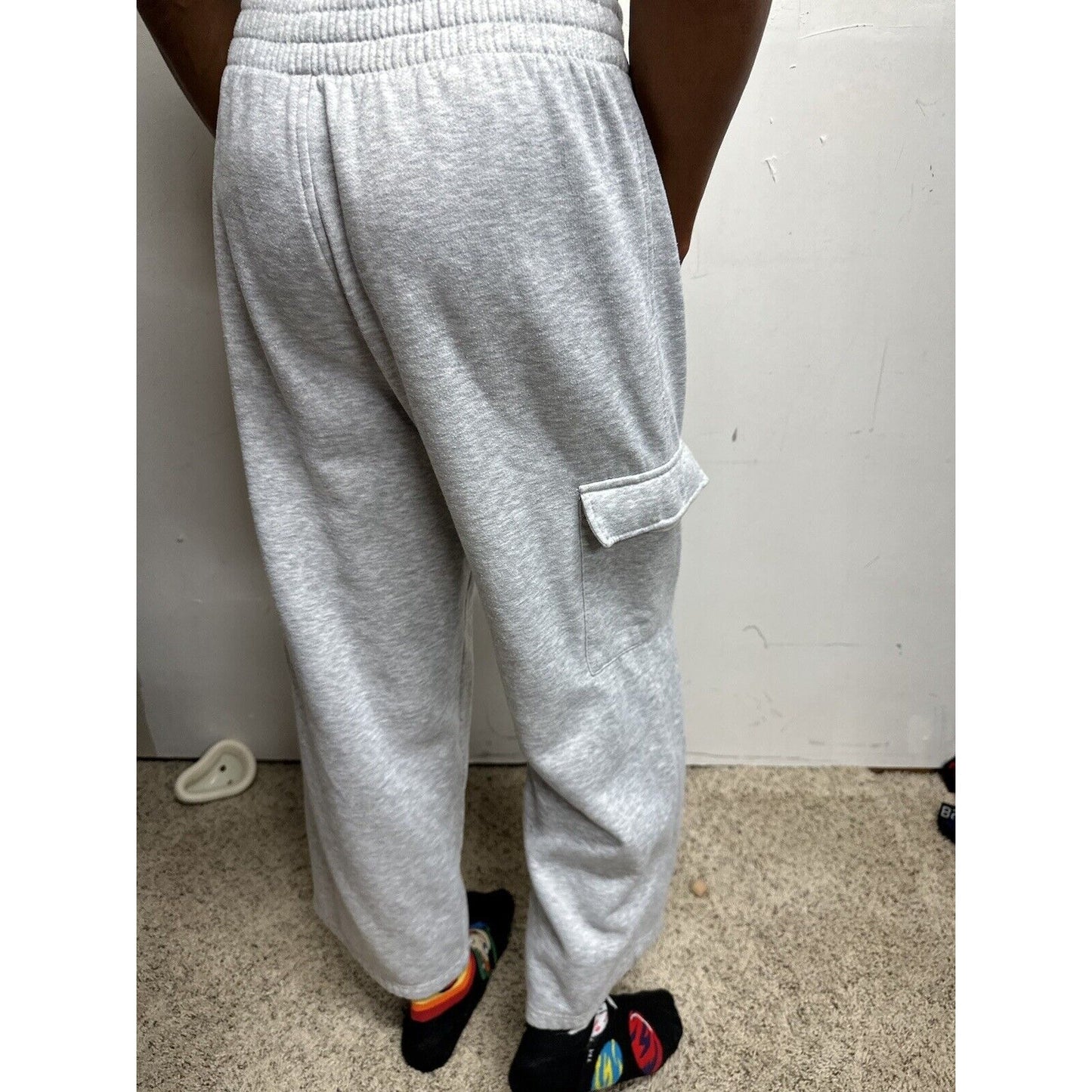 Men’s Large Bugle Boy Gray Sweat Pants Thigh Pockets Only