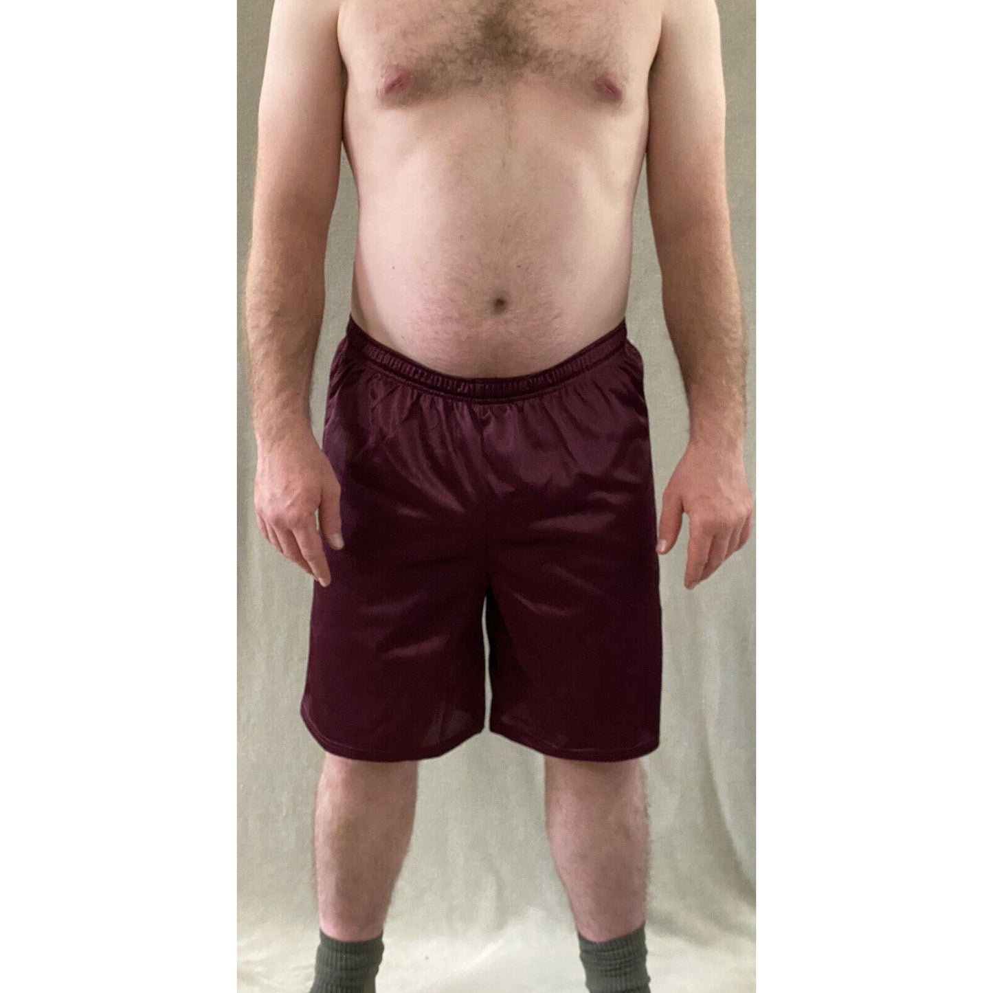 Soffe Men’s Medium Burgundy Basketball Training Polyester Mesh Shorts