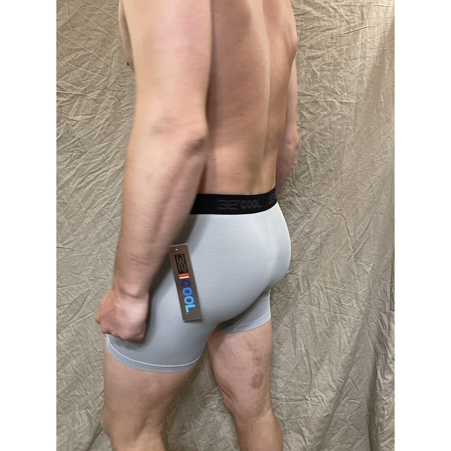 men's Icy Grey 32 degrees cool compression boxer brief Medium