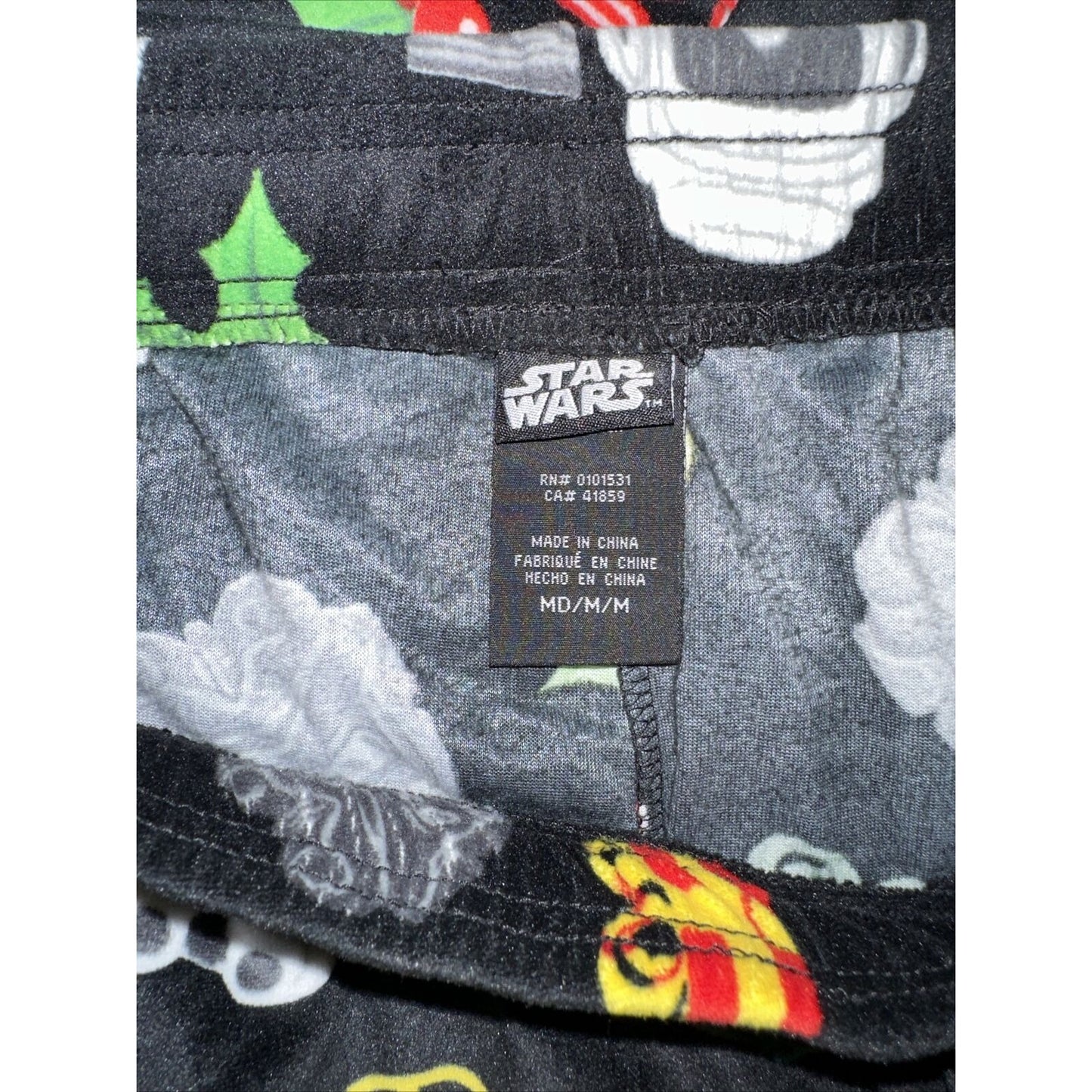 Men’s Star Wars Christmas Lounge Pants Sleepwear Medium Vader In Santa Hat