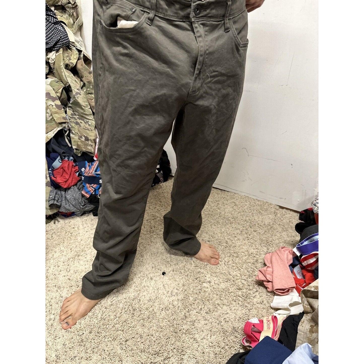 Men’s Straight Fit 36 X 32 Weather Proof Vintage Dark Green Pants