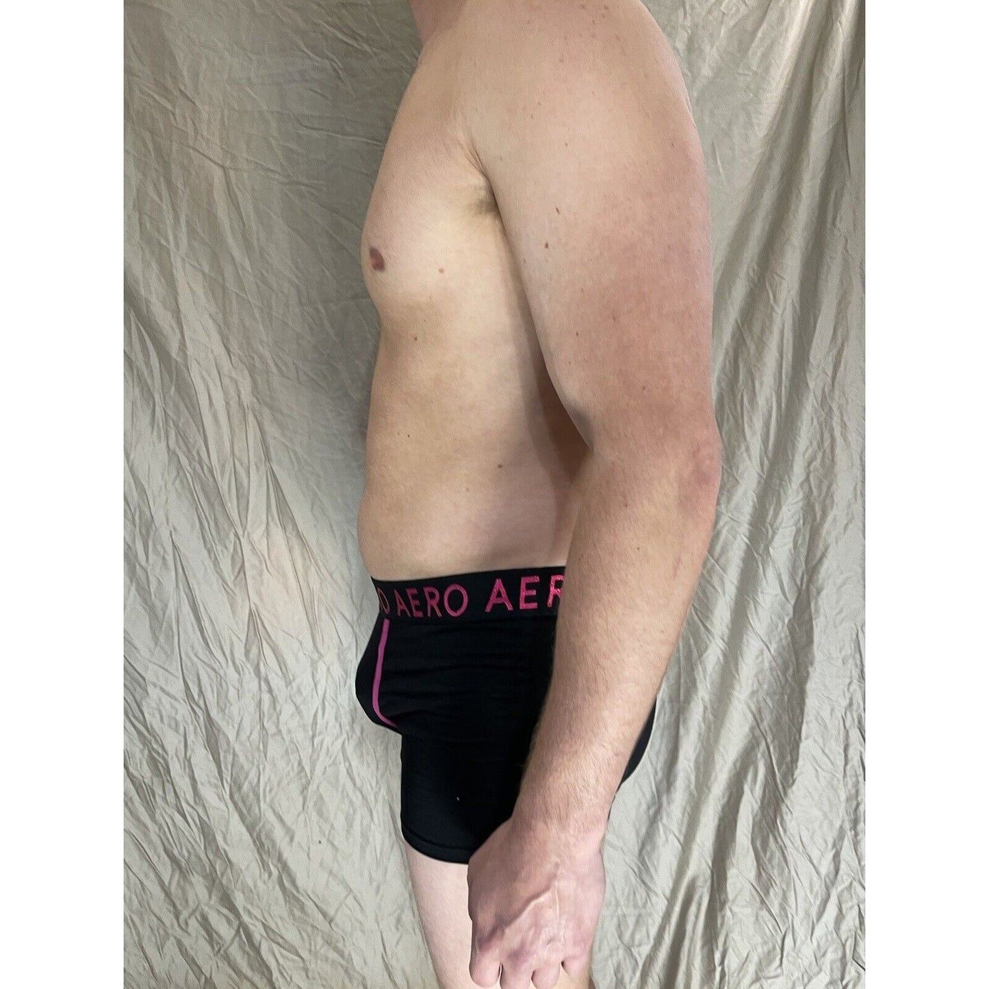 men's black Aero aeropostale black medium metalic pink band boxer brief