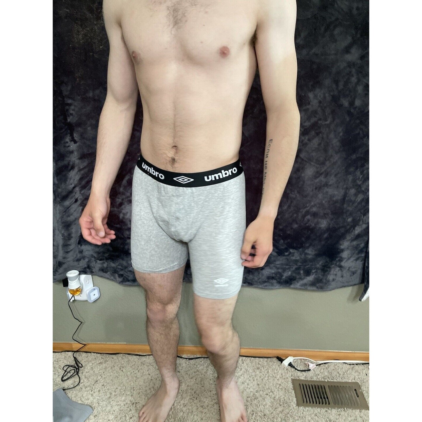 Men’s Large Umbro Gray Boxer Briefs New